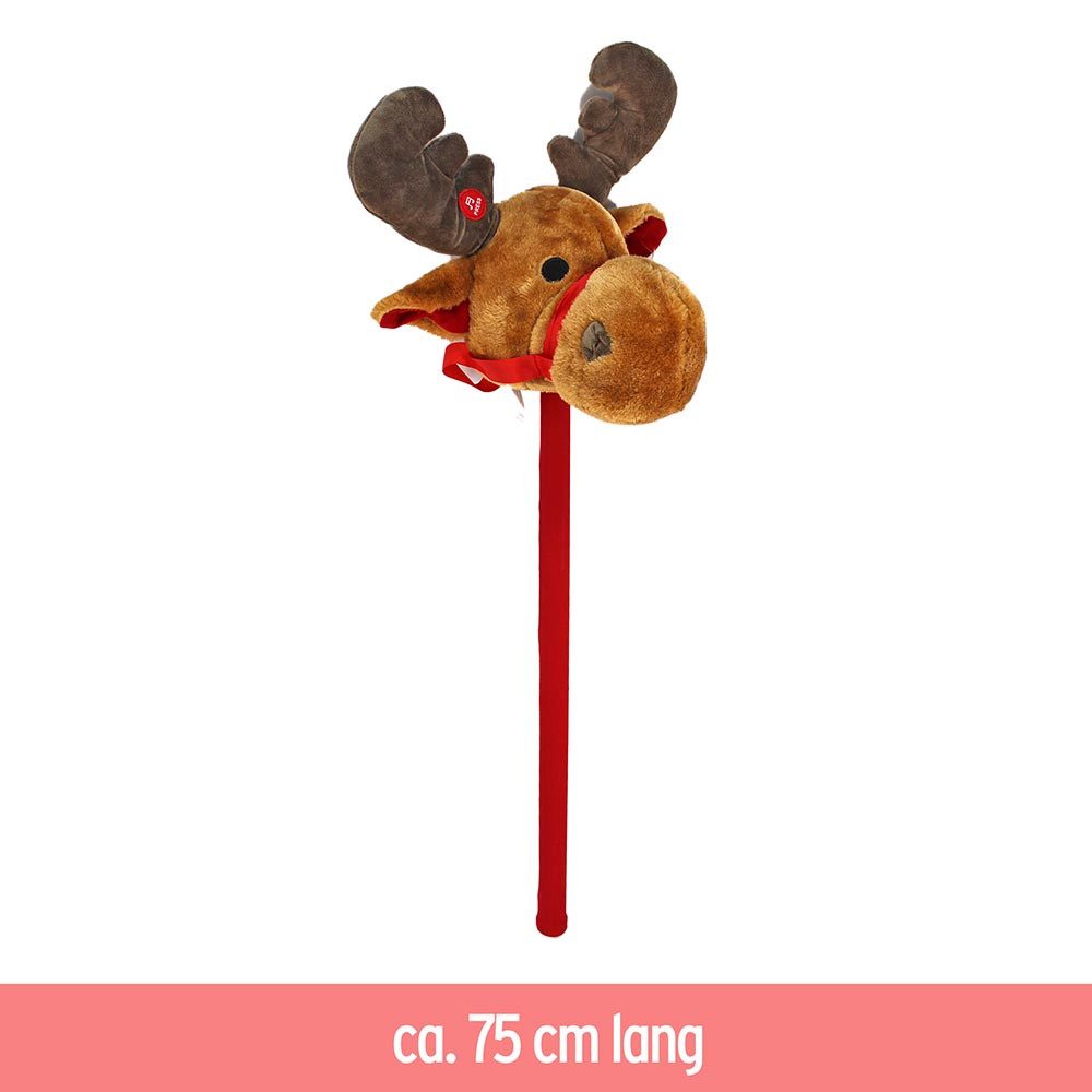 BEMIRO Steckenpferd Steckenpferd Kinder mit Elch Kopf - ca. 75 cm