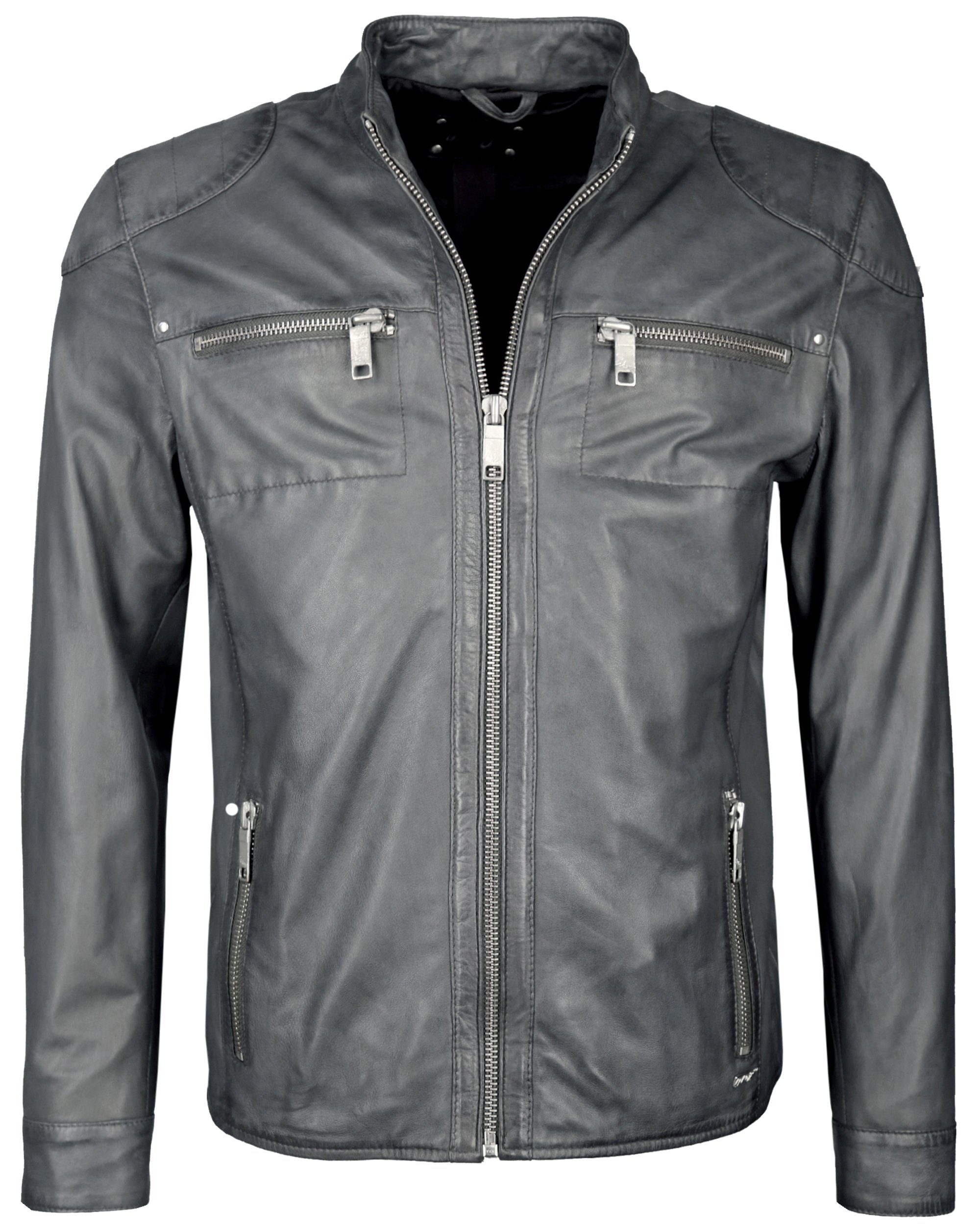 Maze Lederjacke grey Flint