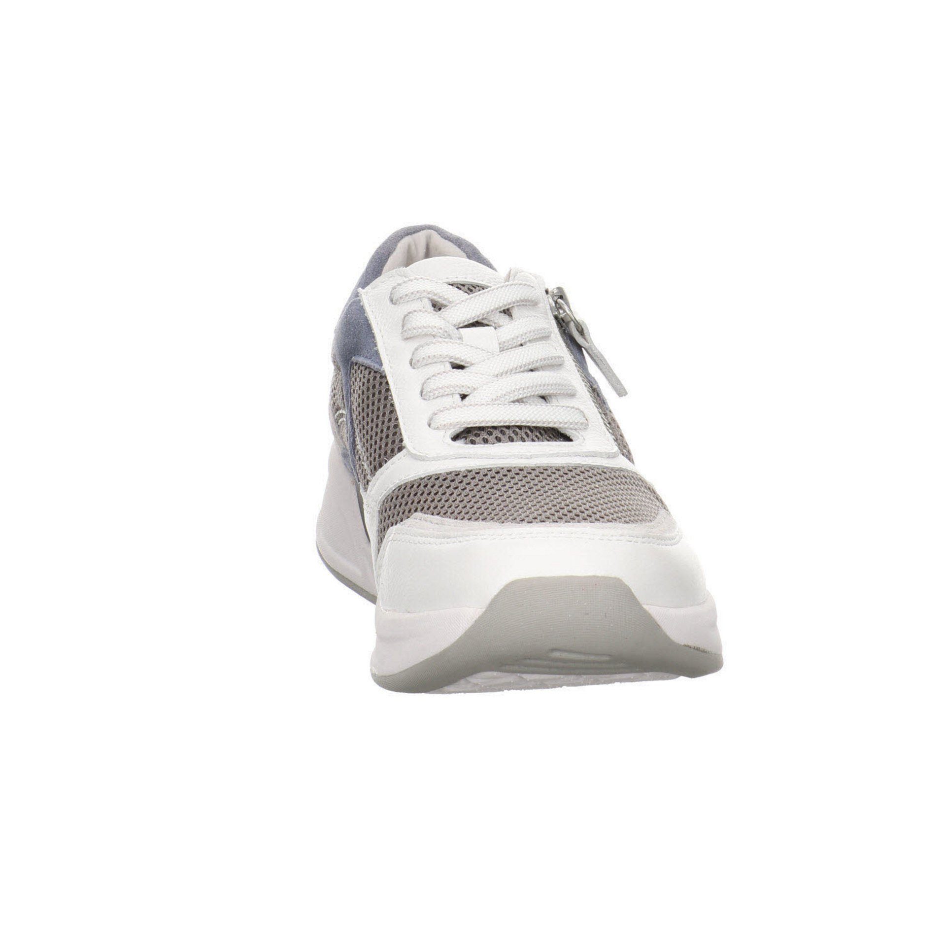 Schuhe Leder-/Textilkombination grau/weiss/nautic Sneaker / 41 Damen Schnürschuh Rollingsoft Sneaker Gabor