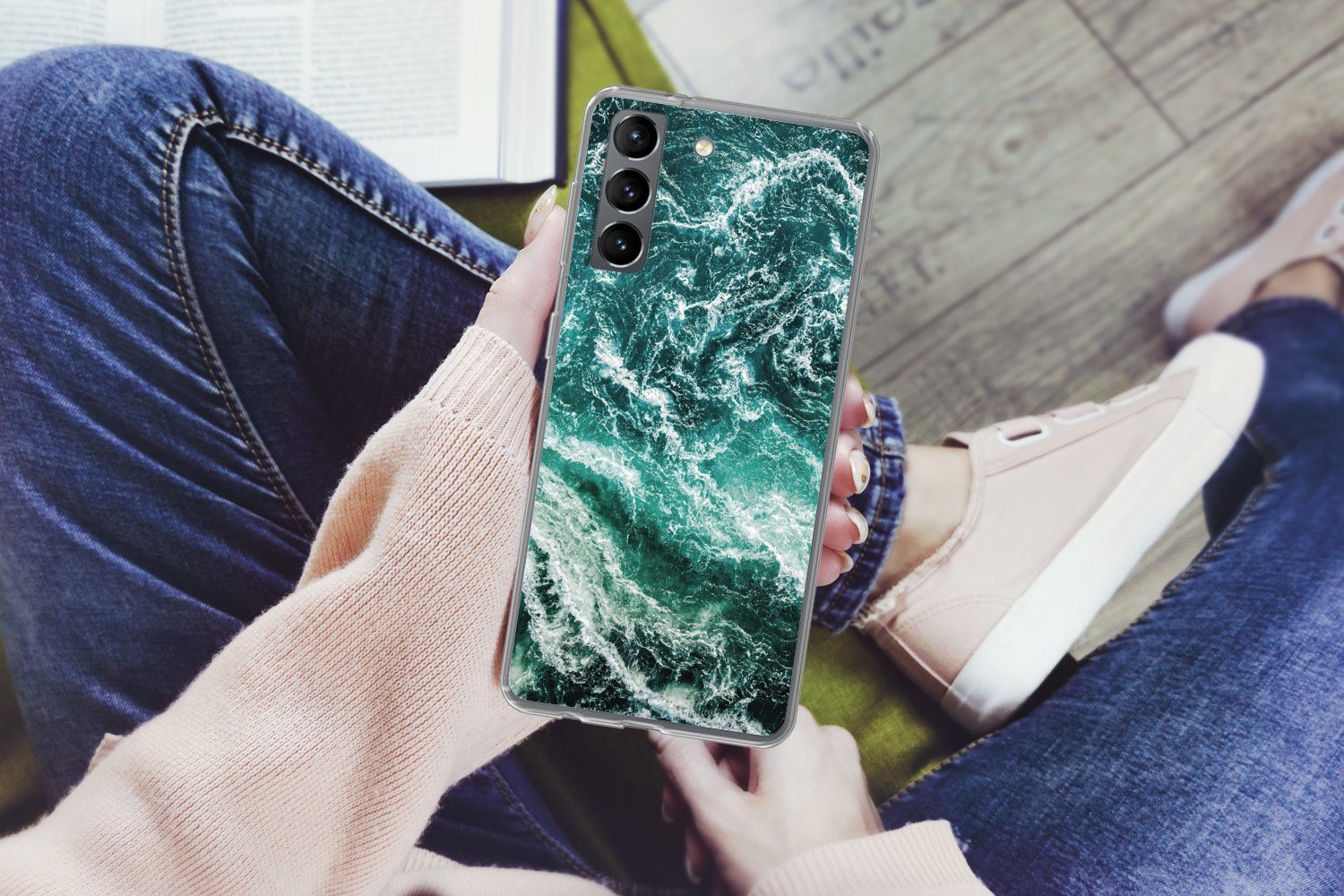 MuchoWow Handyhülle für Samsung Galaxy S21 Marmor - Gemustert - Natursteine, Phone Case, Silikon, Schutzhülle Dünn