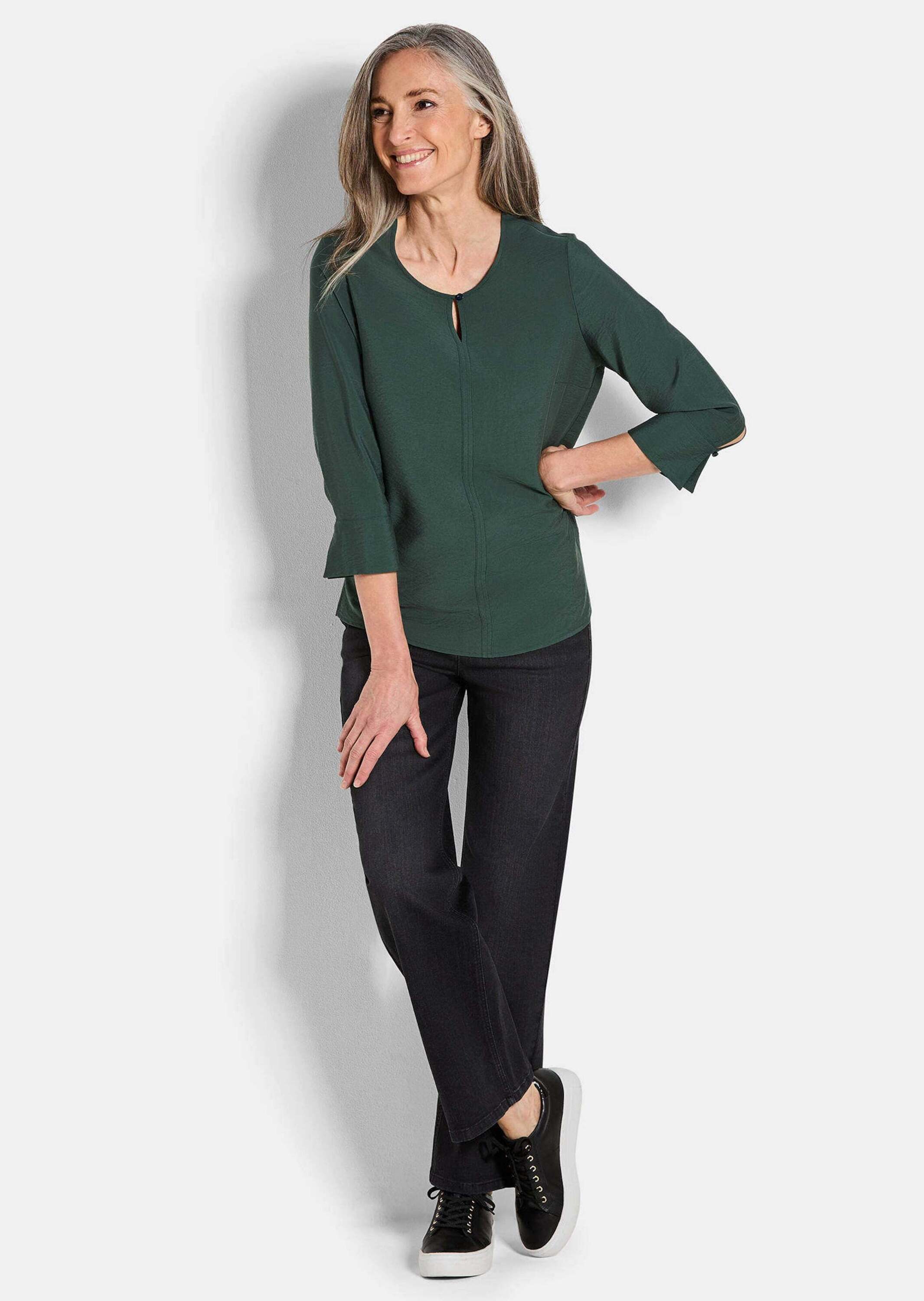 GOLDNER Schlupfbluse Elegante Schlupfbluse Damen aus Viskose mit Strukturmu günstig online kaufen