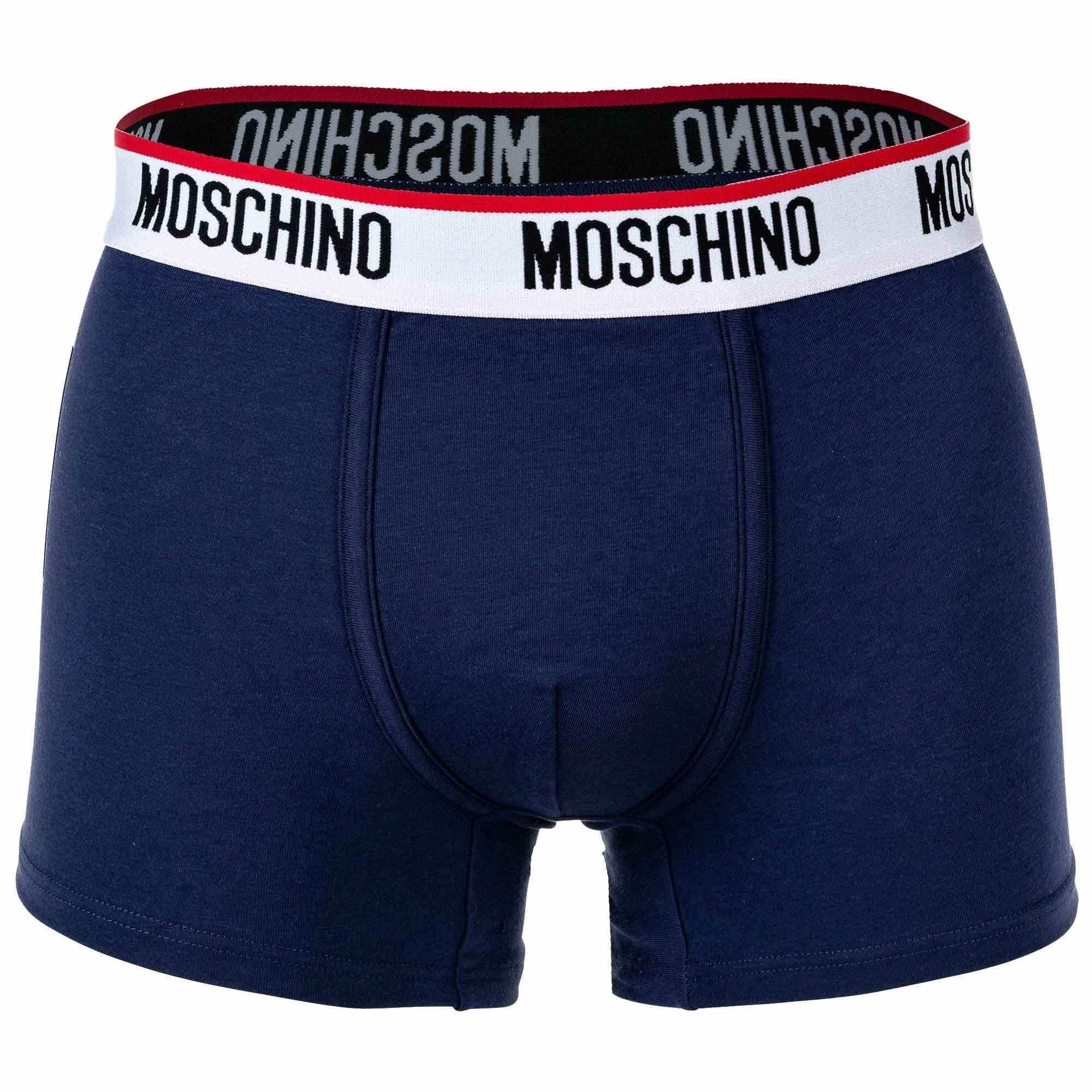 Moschino Boxer Herren Pack Boxershorts, - Unterhose Trunks 2er Blau