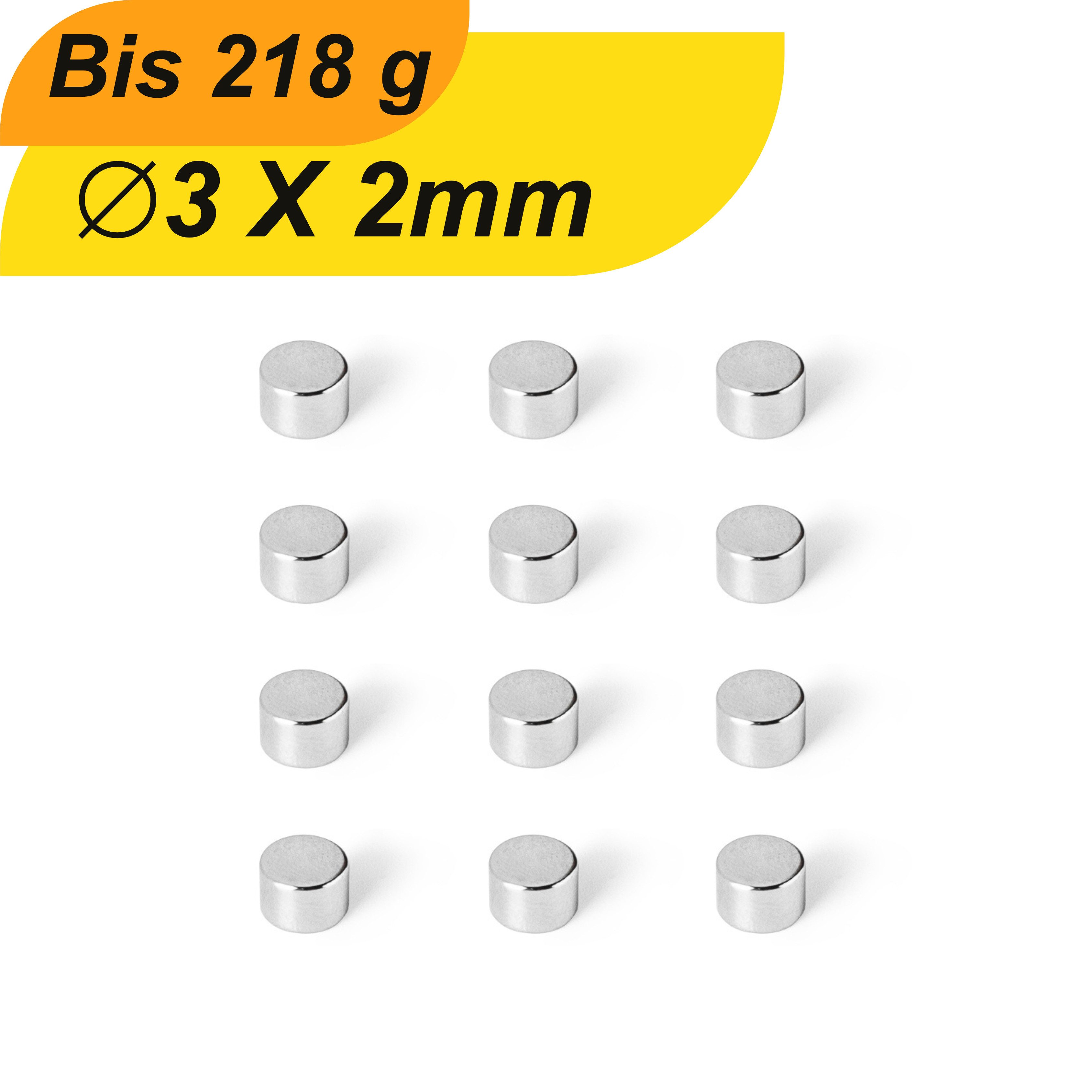 Magnet Neodym Magnet 3mm x 2mm Supermagnete hohe Haftkraft Scheibenmagnet