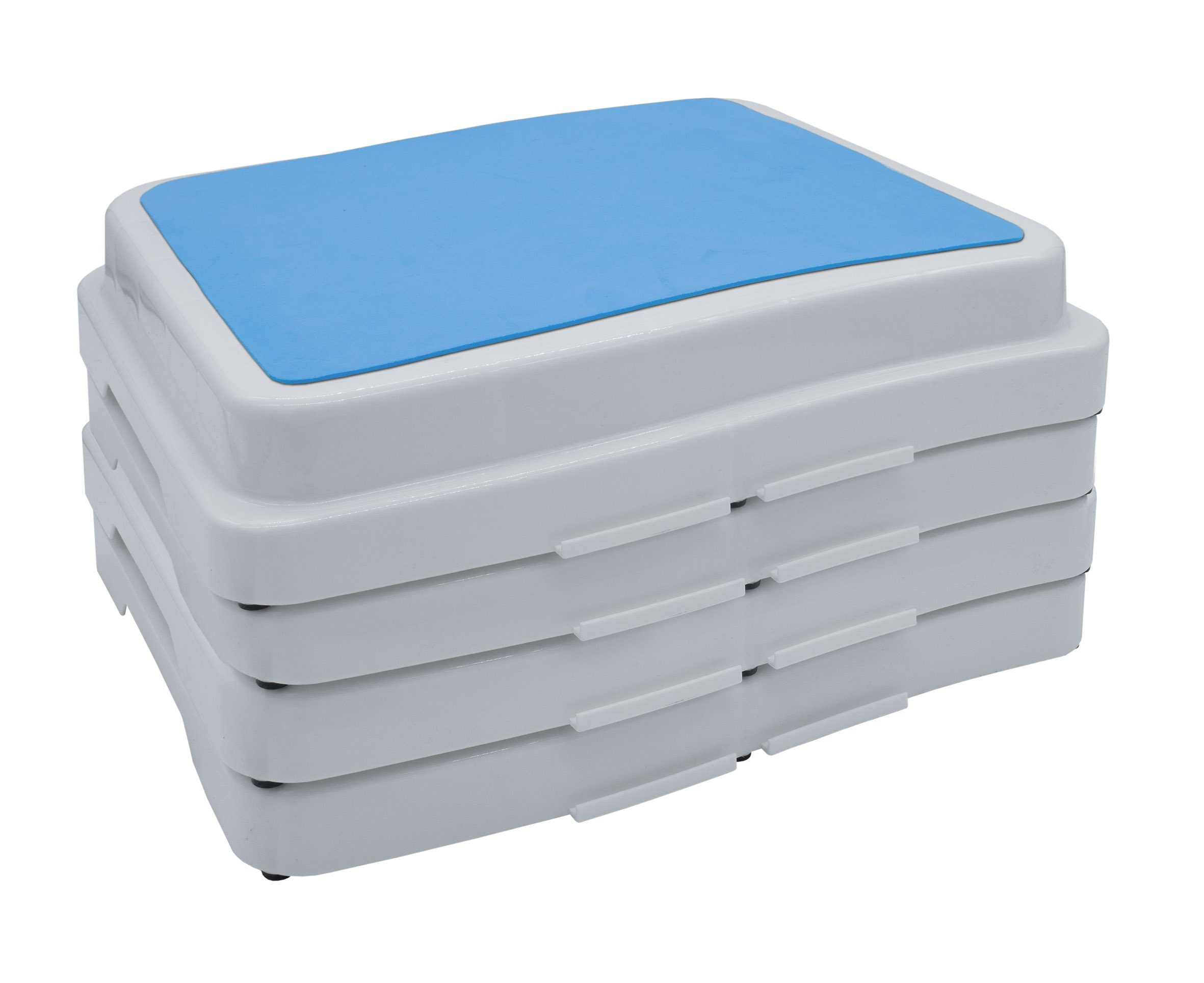Spetebo Tritthocker Trittstufe stapelbar weiß - 50 x 40 cm (Set, 4 St., 4er), Antirutsch Badezimmer Tritthocker