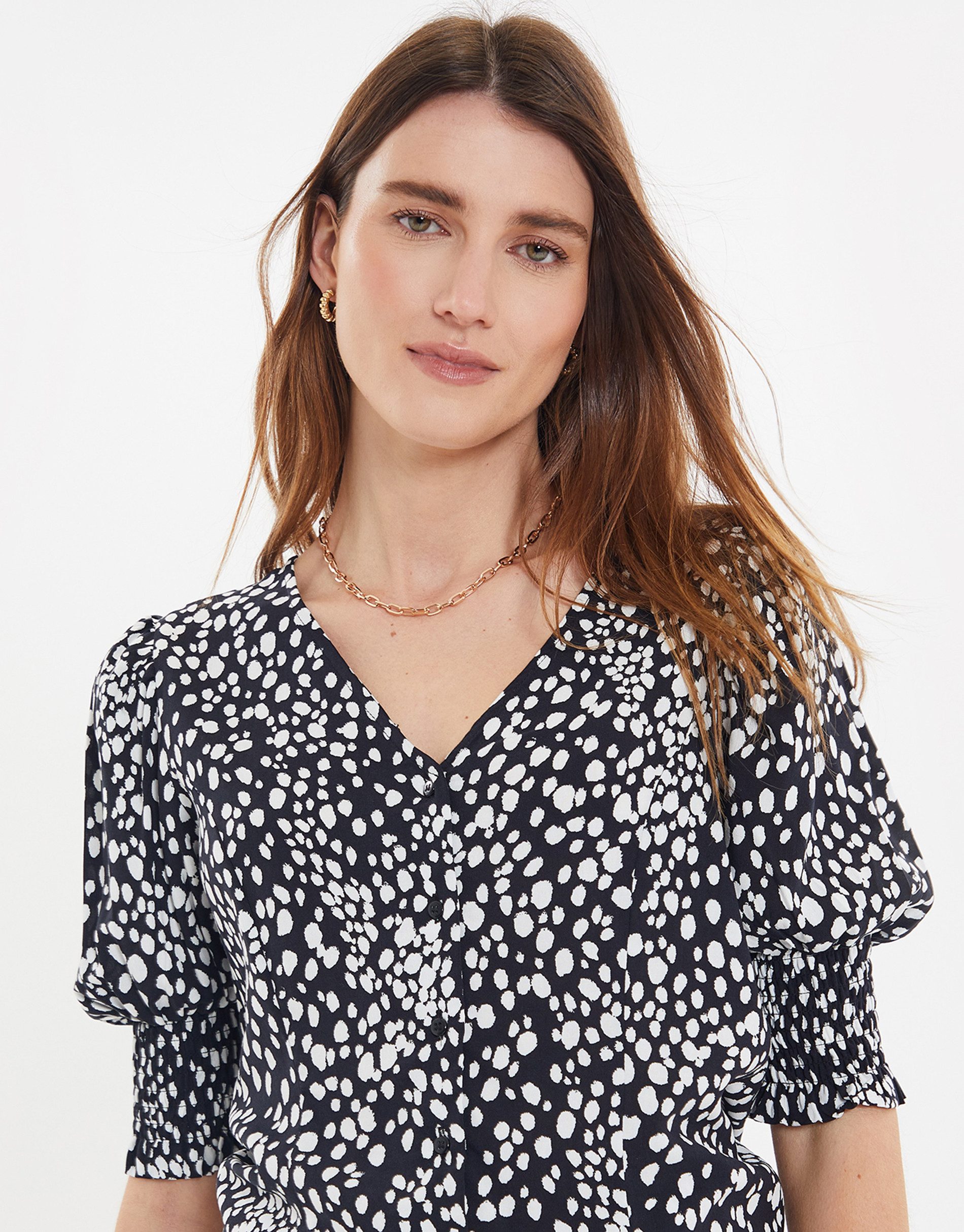 Threadbare Blusentop THB Sand Short Sleeve mit schönem Print