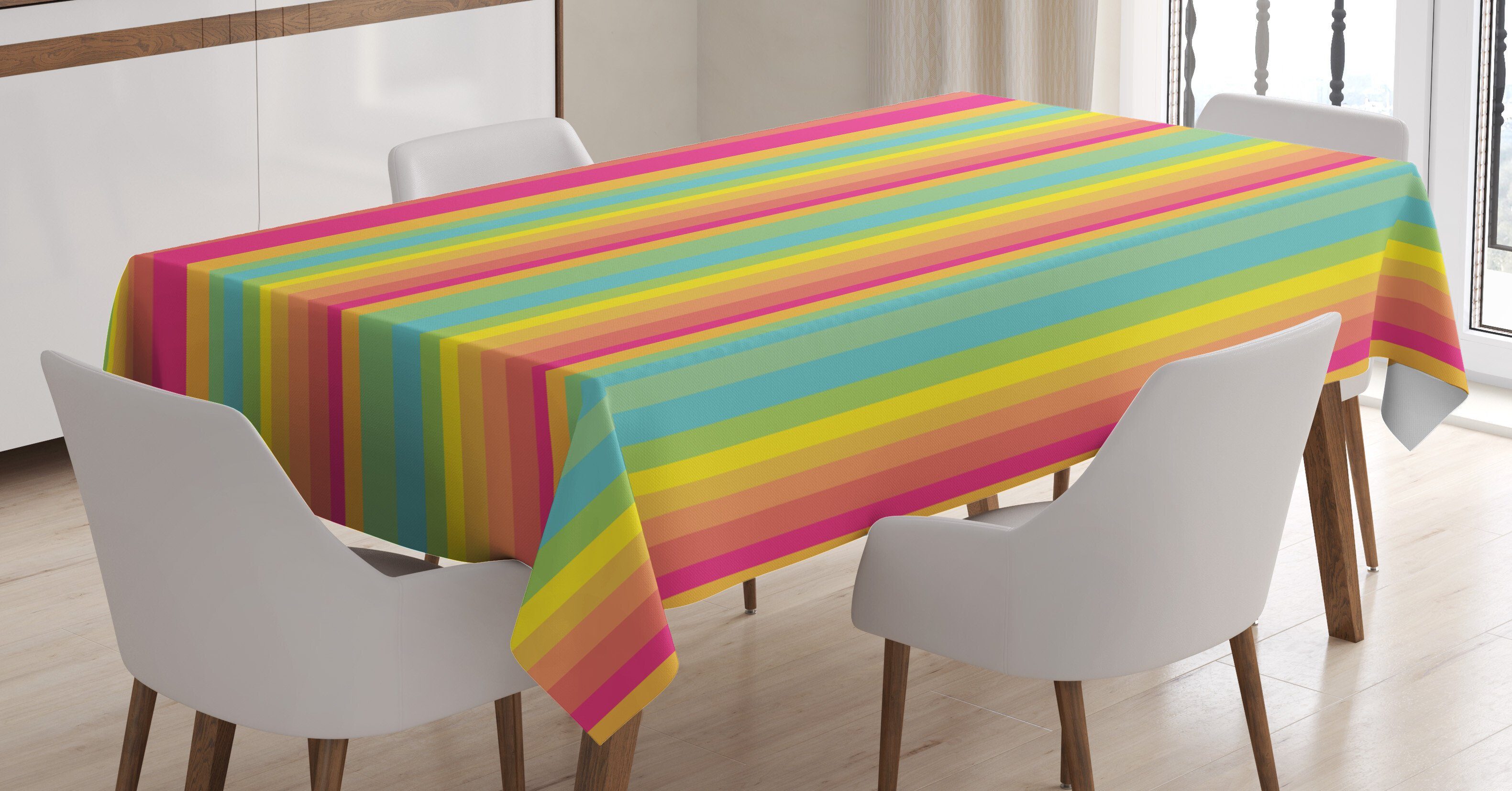 Geraden Bereich Abstrakte Abakuhaus Moderne Streifen den Waschbar Tischdecke Farbfest Farben, Außen geeignet Für Klare