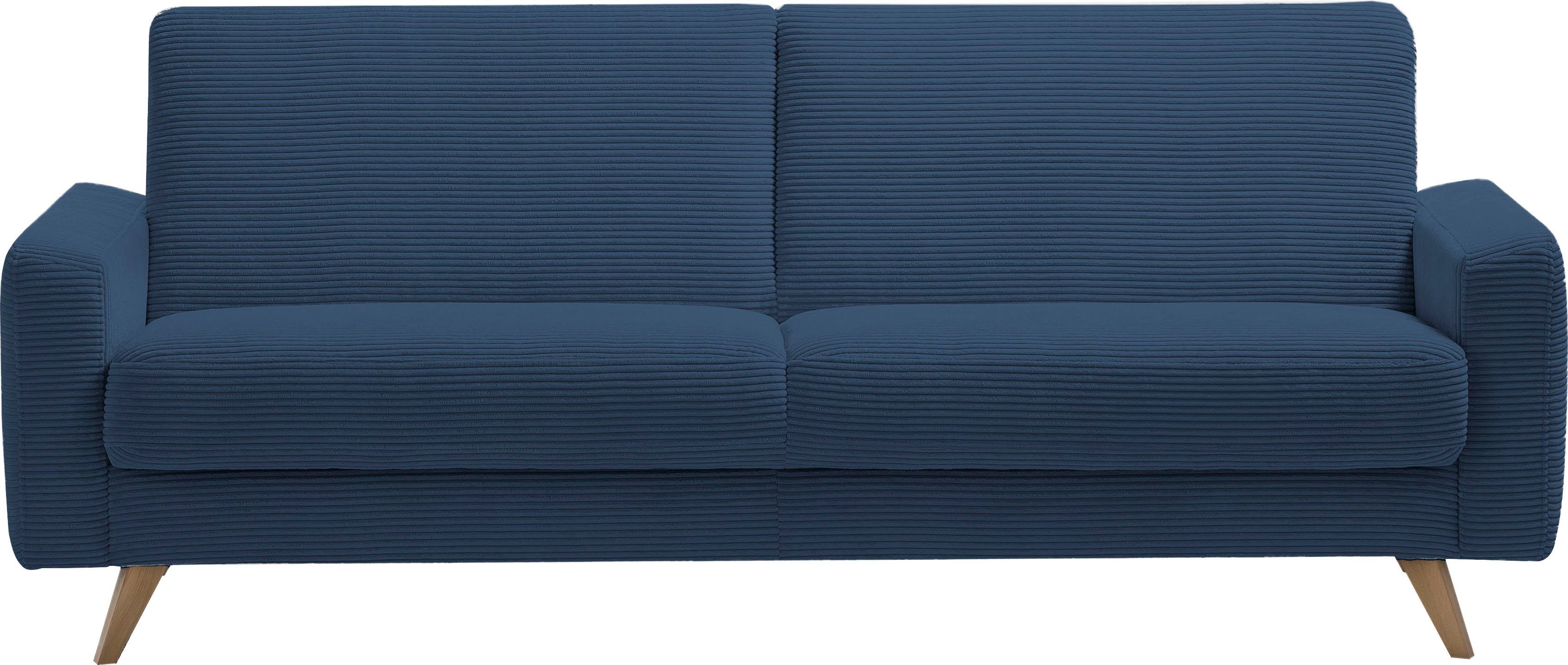 exxpo - sofa fashion 3-Sitzer Samso, Inklusive Bettfunktion und Bettkasten navy | Einzelsofas