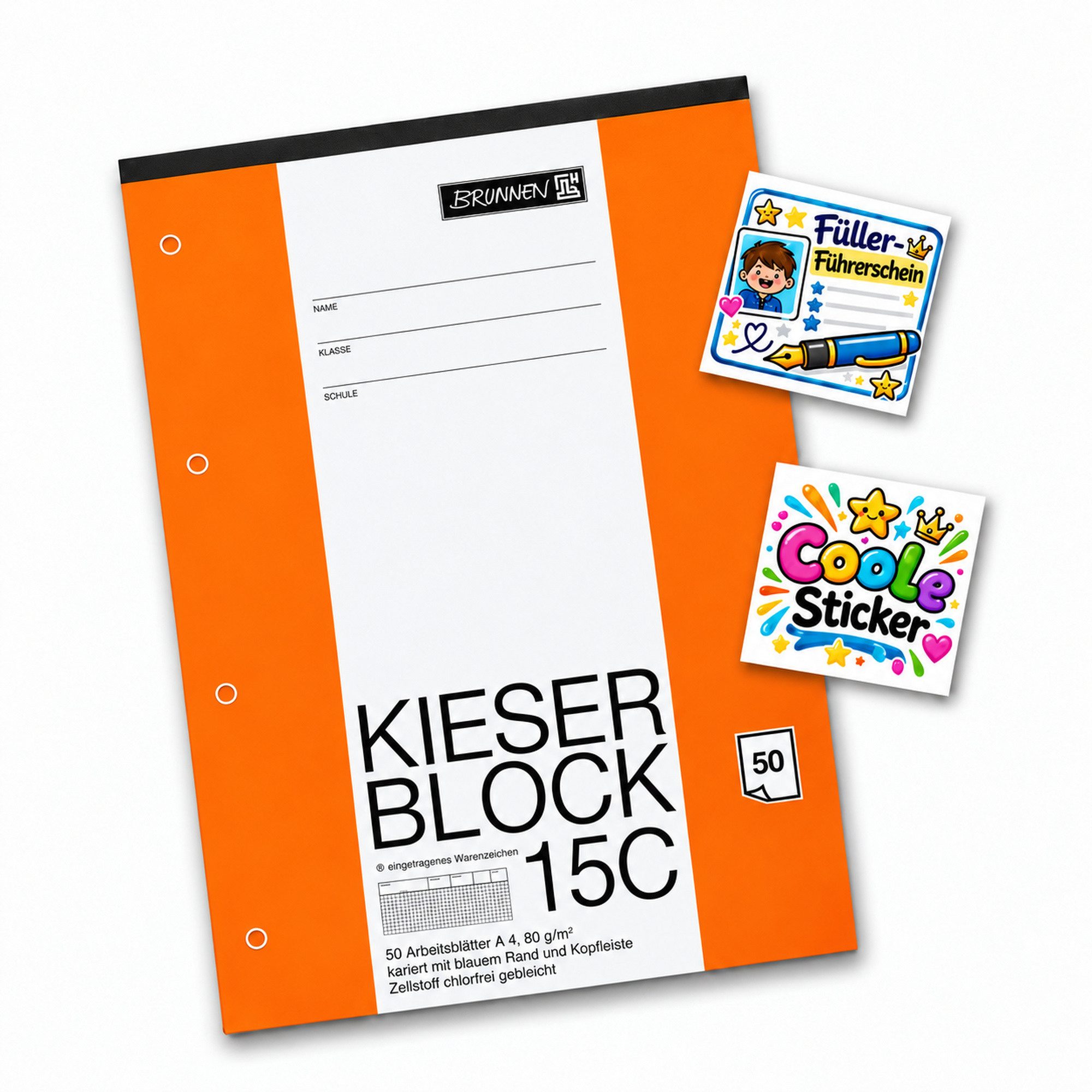 BRUNNEN Notizblock BRUNNEN Kieser Blöcke mit Aufkleber