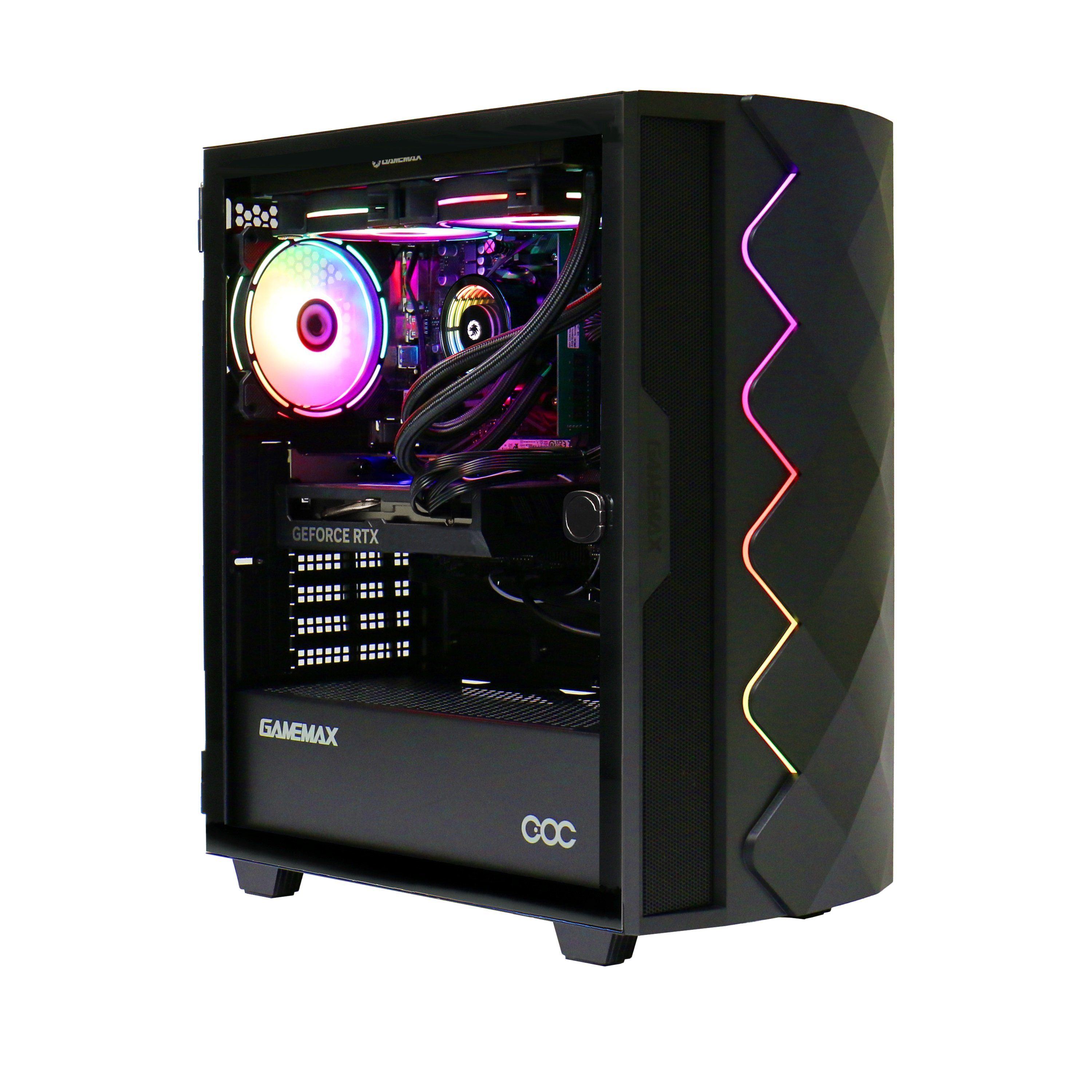 GAMEMAX Diamond BK 7452 Gaming-PC (AMD Ryzen 7 7800X3D, GeForce RTX 5070, 32 GB RAM, 1000 GB SSD, Wasserkühlung, DDR5 RAM, Windows 11)