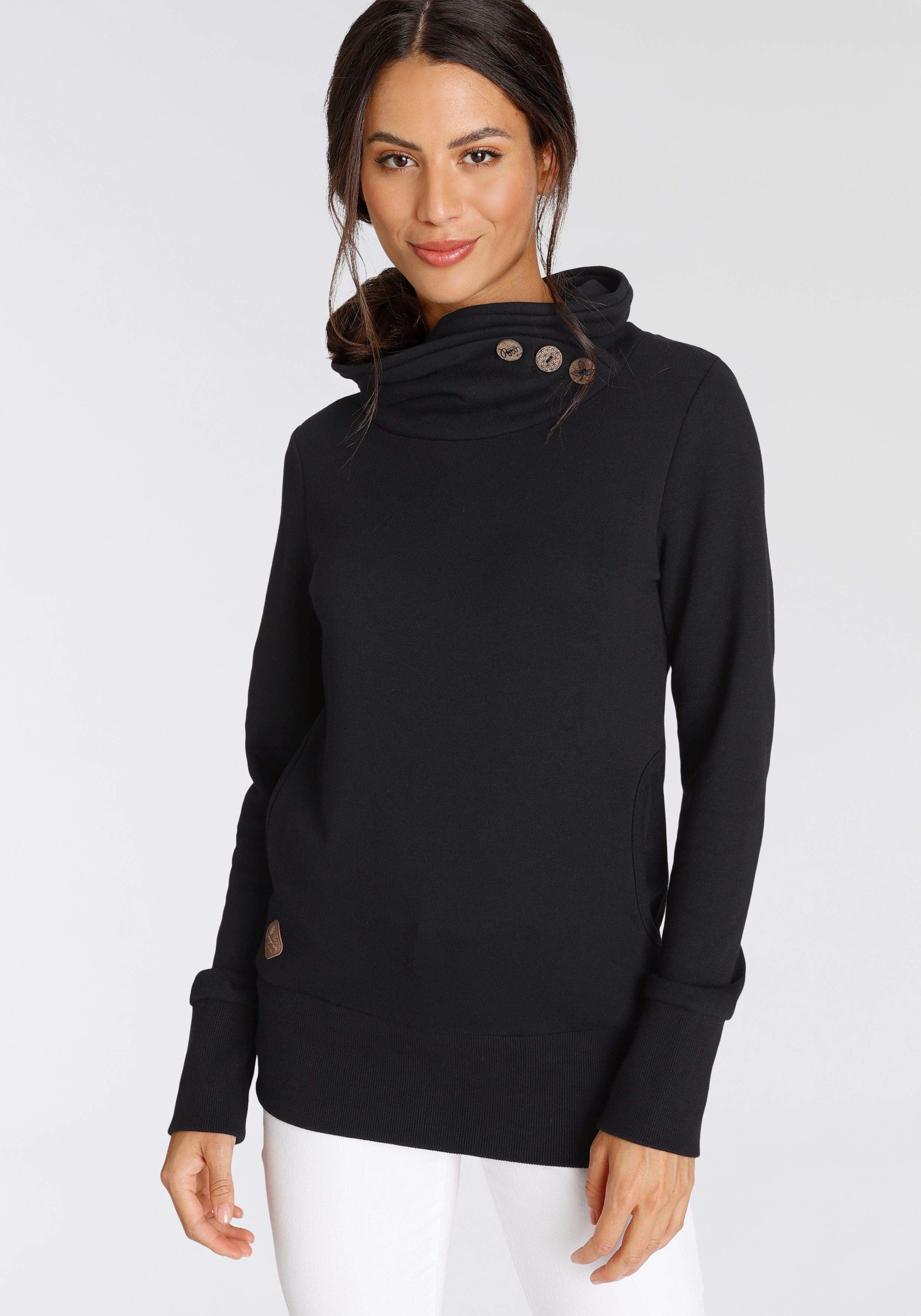Ragwear Longsweatshirt ANGELLIKA O mit Knöpfen am Schalkragen und seitlichen Eingrifftaschen – Bild 2 von 5