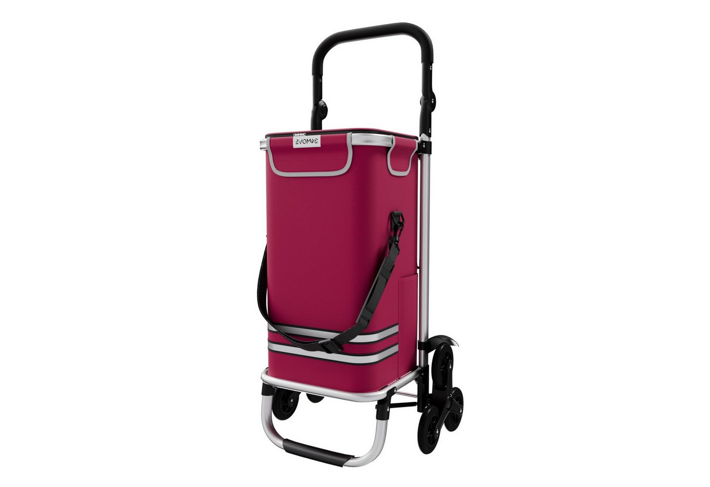 24Move 24Move Einkaufstrolley Einkaufstrolley mit 55L, 3in1 Sackkarre und Tasche, klappbar, Sternrad, Handwagen inkl. Kühlfach