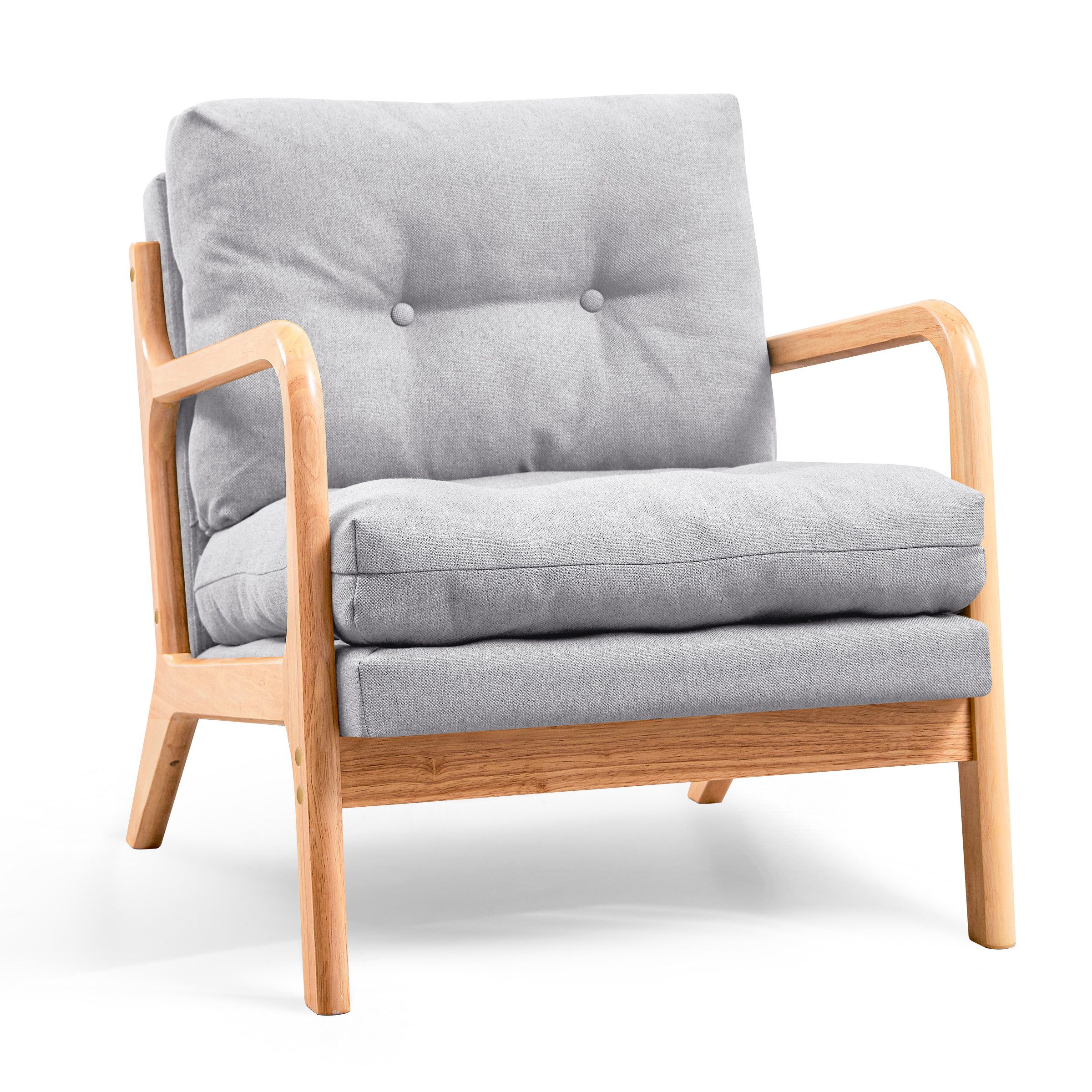 SUBRTEX Loungesessel Comfort Cushion mit Holzarmlehne Loungesessel,TV-Sessel