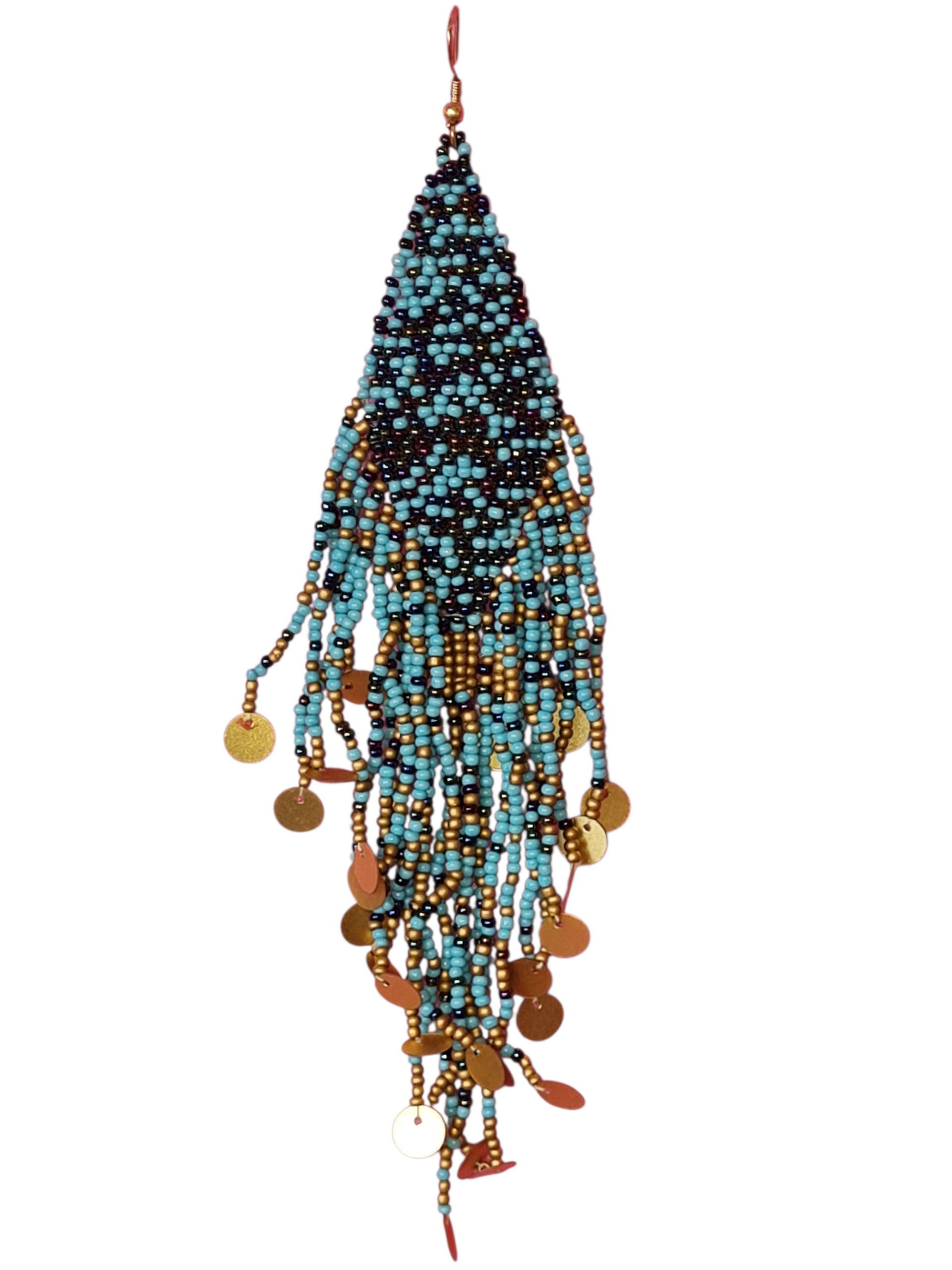 PfauGermany Paar Ohrhänger Cyanea Hanging Beads – Bild 5 von 5