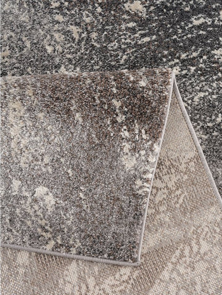 Teppich Marmor, my home, rechteckig, Höhe: 12 mm, Teppich in moderner Marmor  Optik, Hoch Tief Effekt, flach, einfarbig