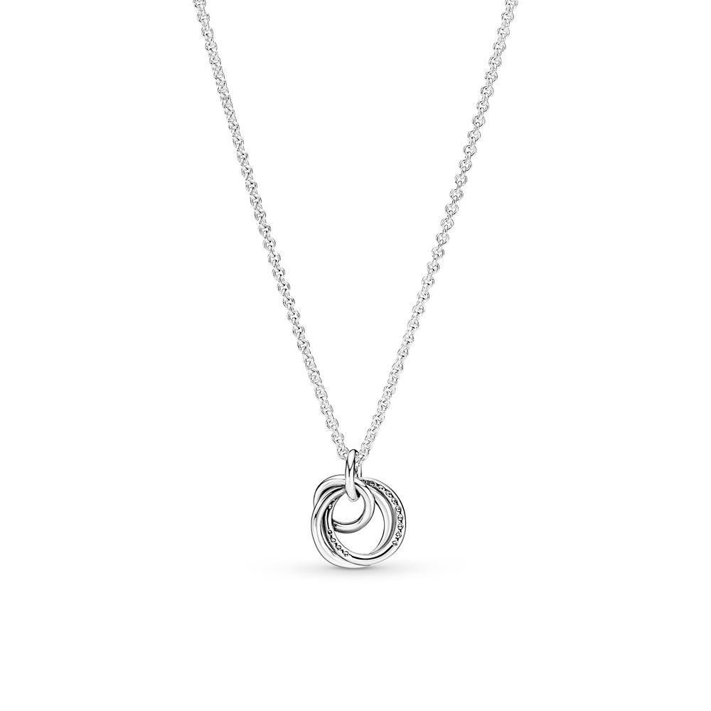 Pandora Kette mit Anhänger PANDORA Kette mit Kreisanhänger aus 925er Silber und Zirkonia