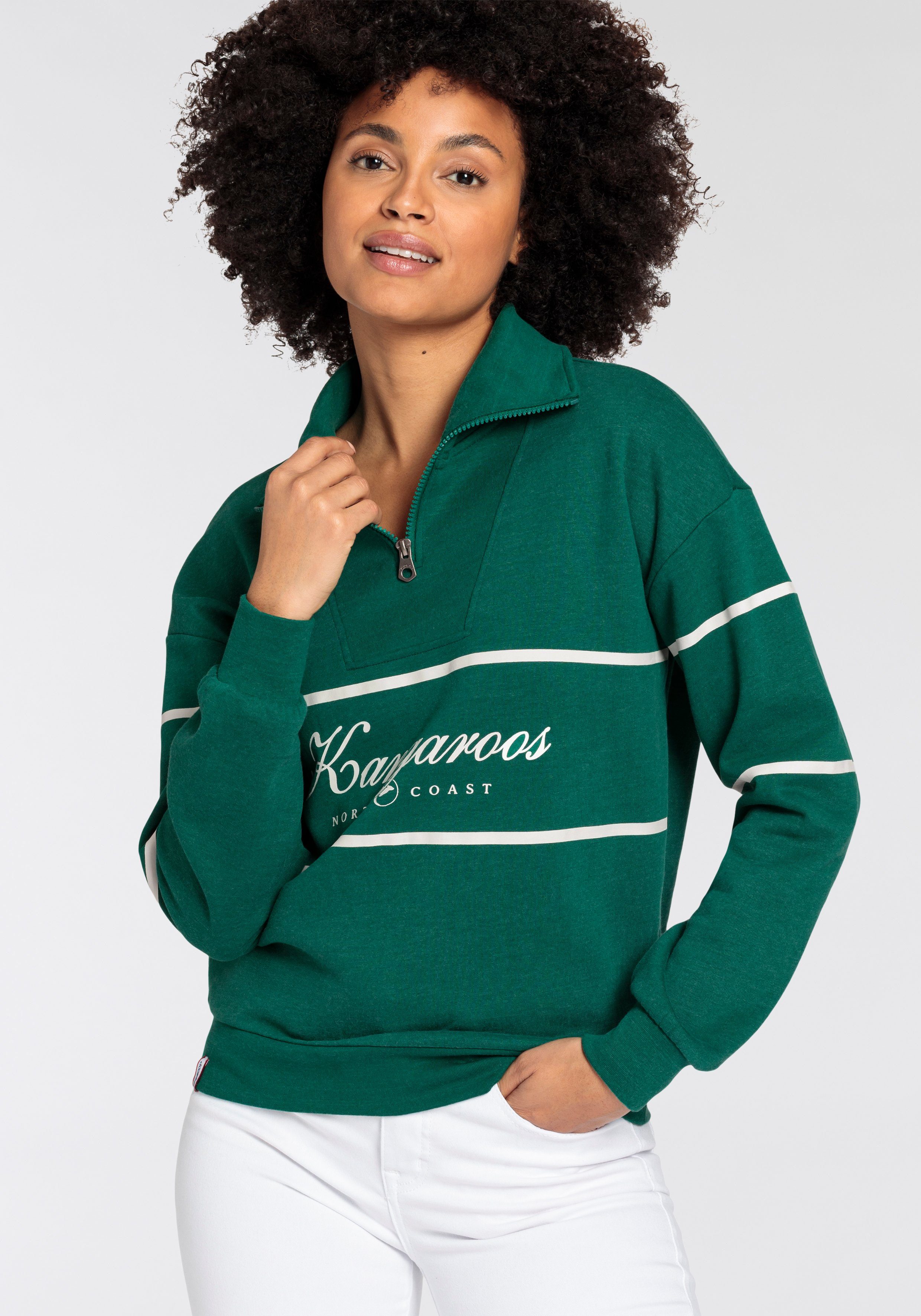 KangaROOS Sweatshirt Troyer mit Stehkragen Print Logo -NEUE-KOLLEKTION und