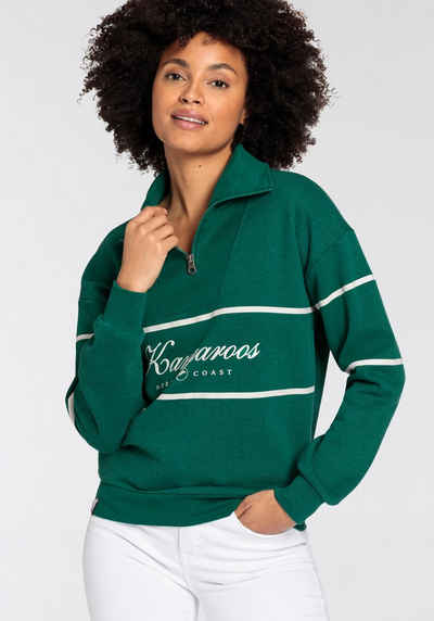 KangaROOS Sweatshirt Troyer mit Stehkragen und Logo Print -NEUE-KOLLEKTION