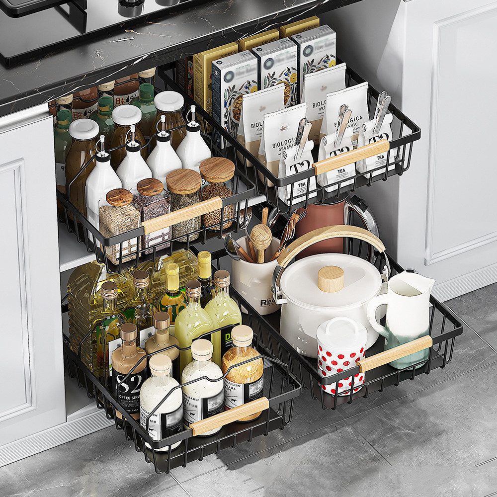 GarveeMore Küchenorganizer-Set Ausziehbarer Schrank-Organisator Multifunkti günstig online kaufen