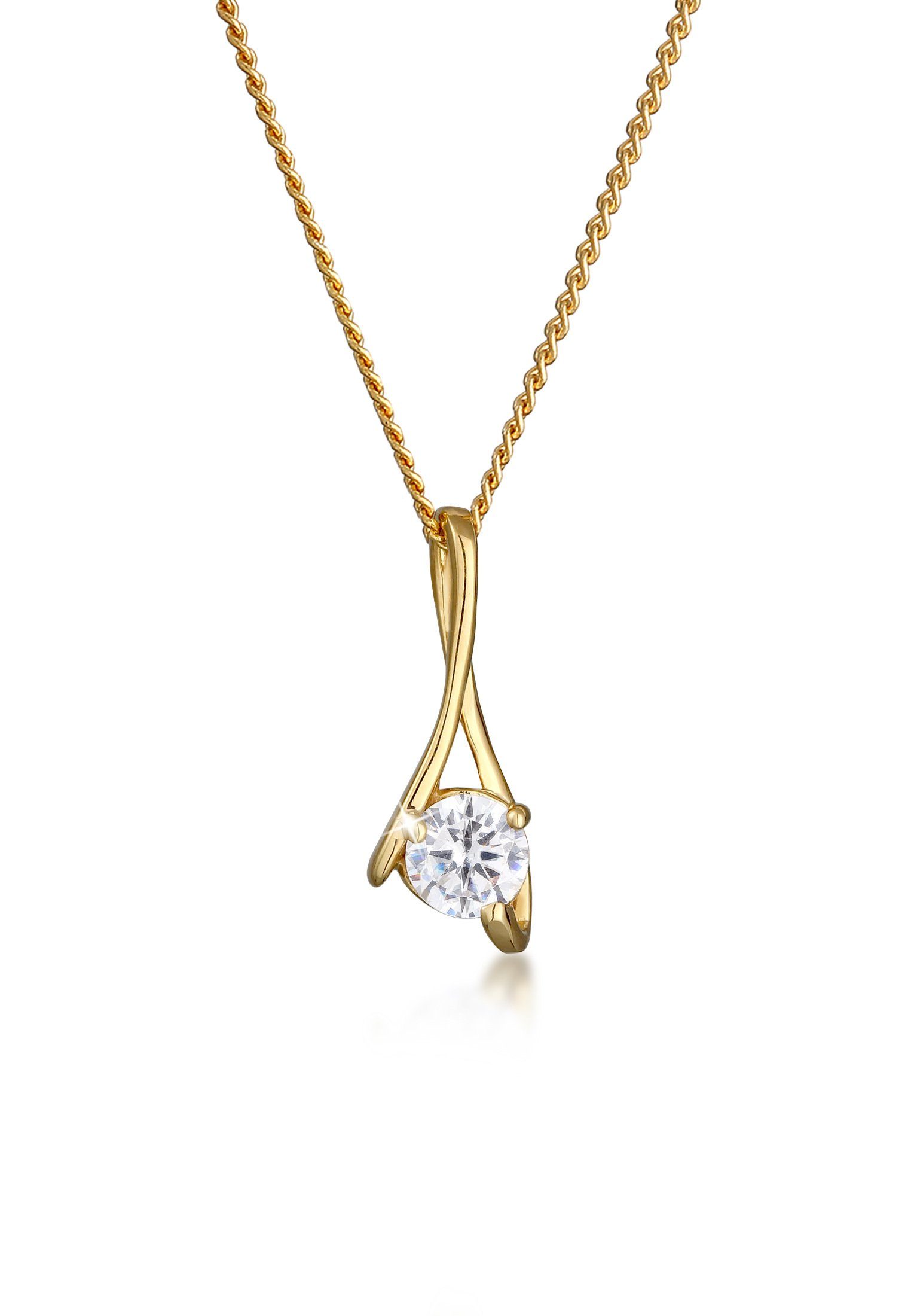 Collierkettchen Zirkonia 585 Gelbgold