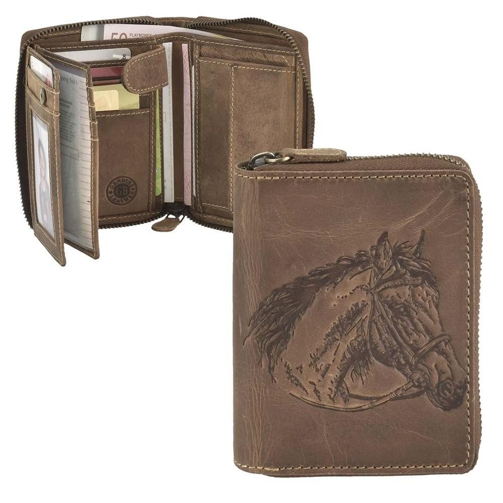 Greenburry Geldbörse Vintage (oA), Portemonnaie, Lederbörse mit Pferde Prägung