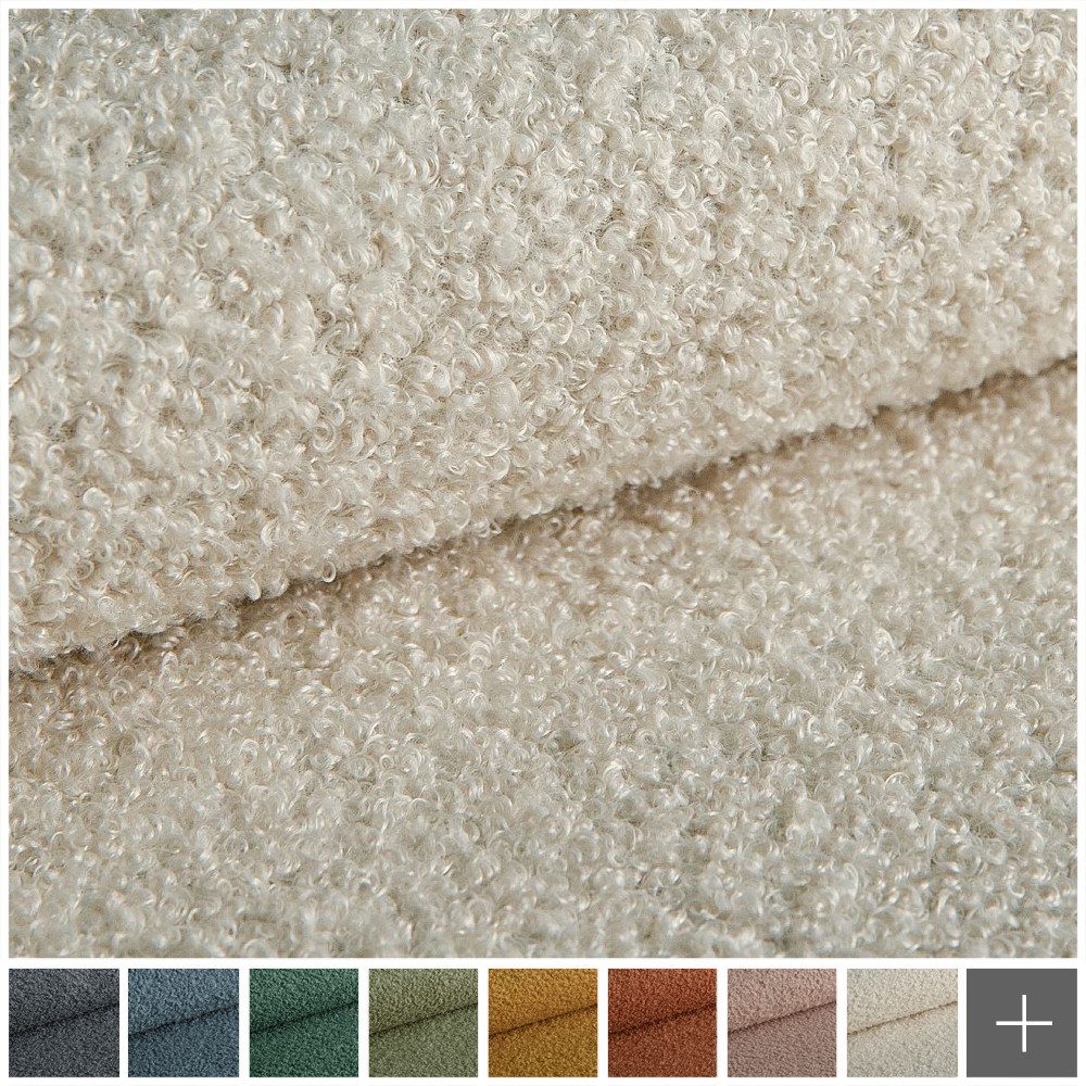 novely® Stoff CENTRO Bouclé Polsterstoff, Weich, pflegeleicht & robust, Wasser- und schmutzabweisend, voluminös, langlebig, Meterware, 1lfm