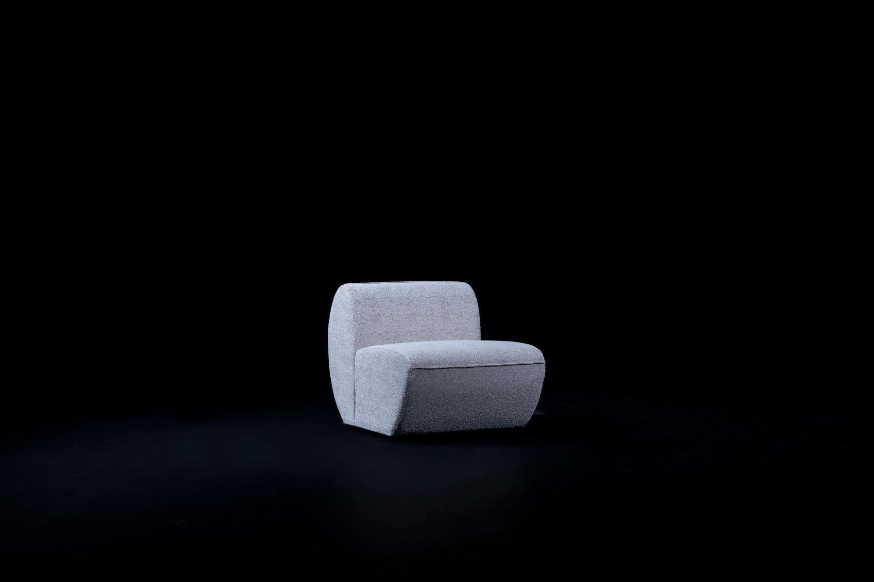 JVmoebel Ecksofa Halbrunde Graue Textil Teile, Made Modern Neu, U-Form Couch 3 Sofas in Europe