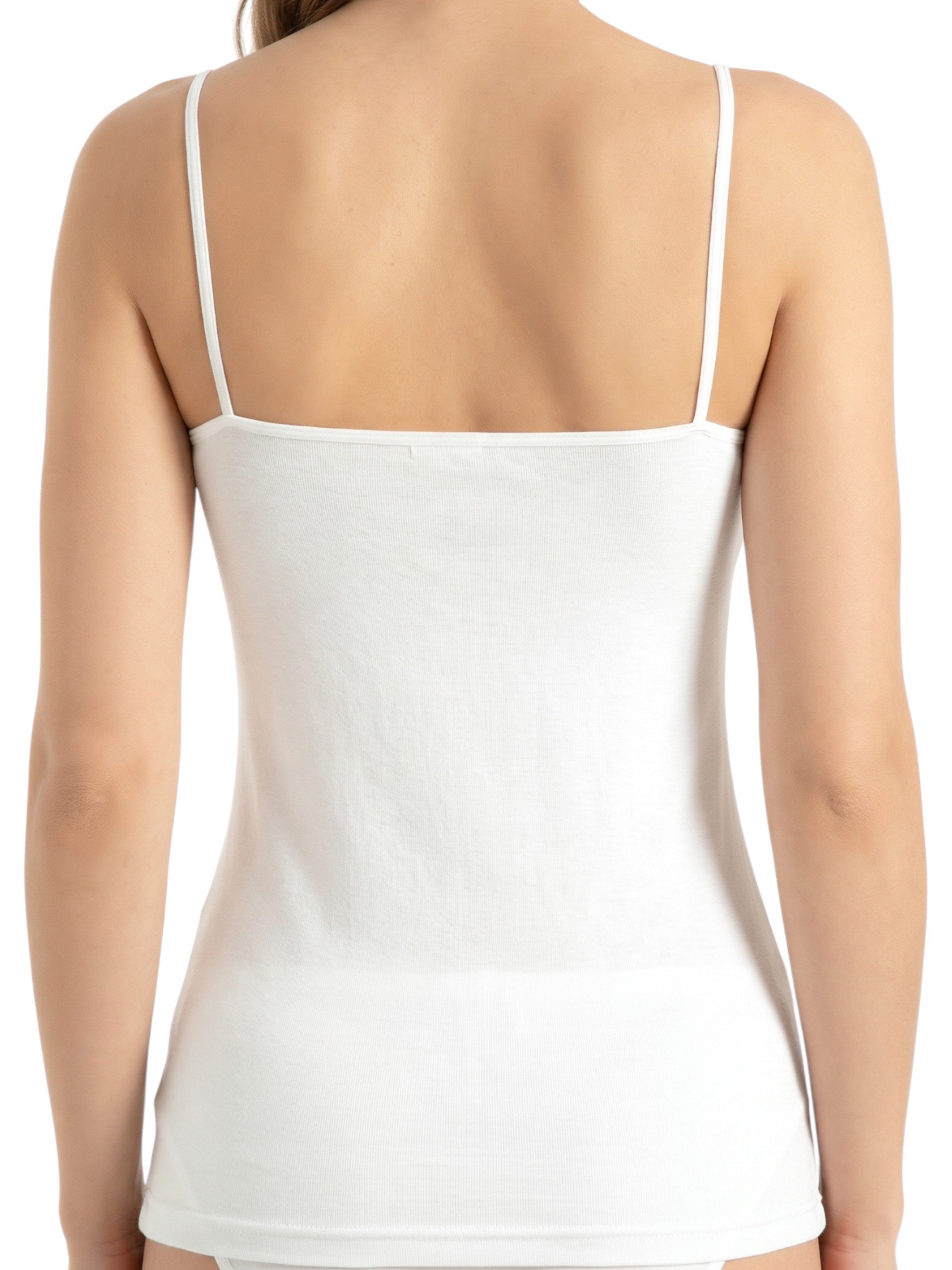fashionshowcase Spaghettitop Damen Bambus BH-Top mit Pads gepolstert weich atmungsaktiv integrierter BH mit herausnehmbaren Pads für natürlichen Halt