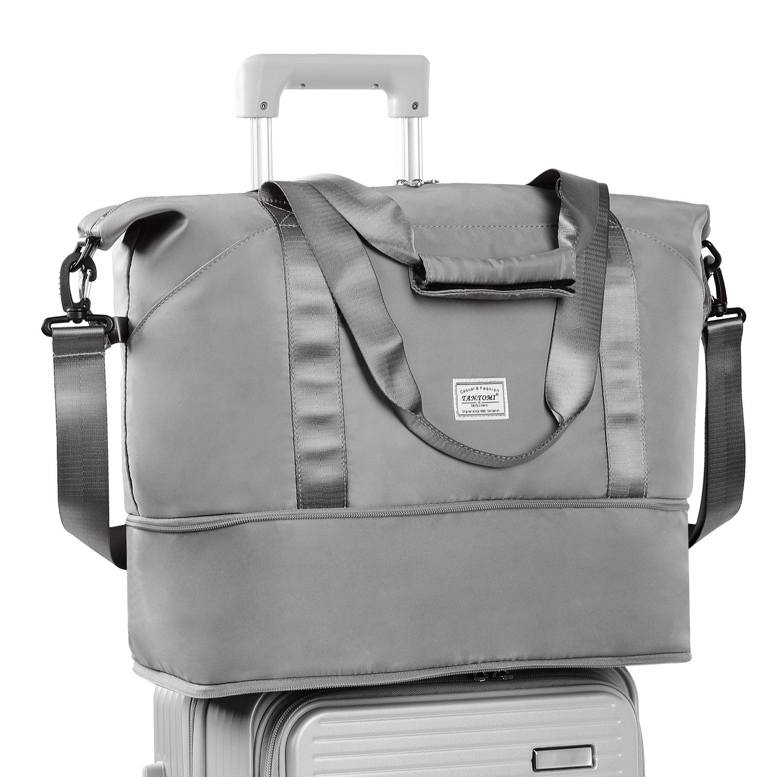 TAN.TOMI Reisetasche Erweiterbares Reisetasche Damen Herren Sporttasche 42x28x23 Handgepäck (Erweiterbares Weekender Bag mit Nassfach), Schwimmtasche Wasserdicht Travel Bag Fitnesstasche Trainingstasche