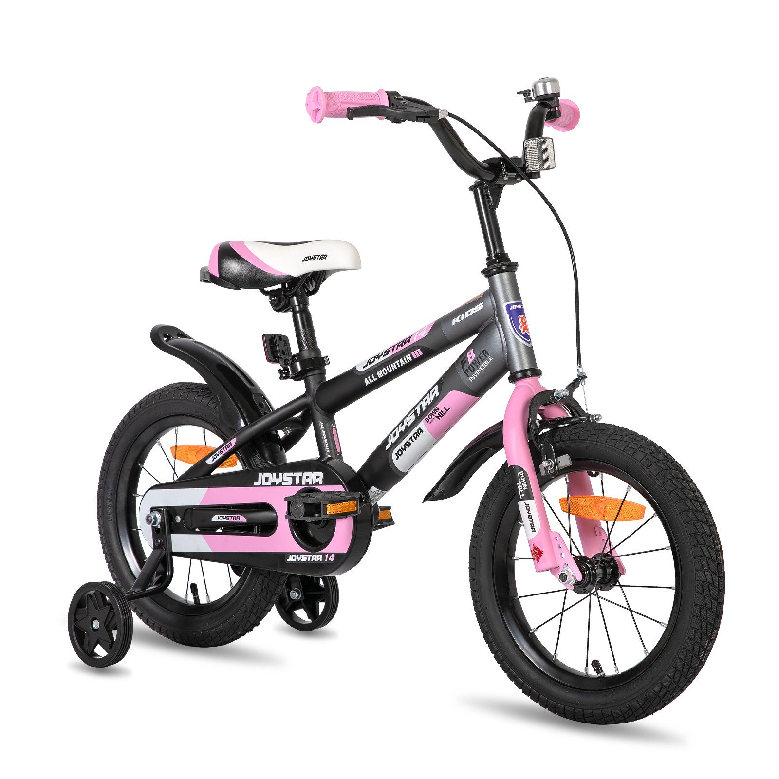 JOYSTAR Kinderfahrrad 12/14/16/20 Zoll Graffiti fahrrad für 3-10 jährige Jungen Mädchen, mit Stützrädern, Kotflügel, Fahrradklingel
