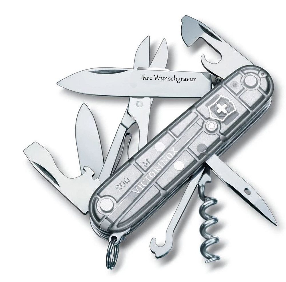 Victorinox Taschenmesser, Climber silver tech, inkl. Namensgravur