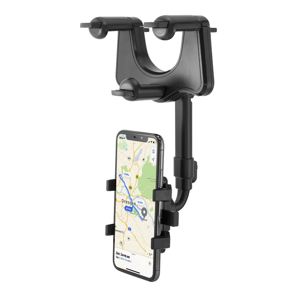 MidGard Smartphone-Halterung Handy Autohalterung für KFZ-Rückspiegel Spiegelhalterung f. Smartphone, (bis 7.2 Zoll)