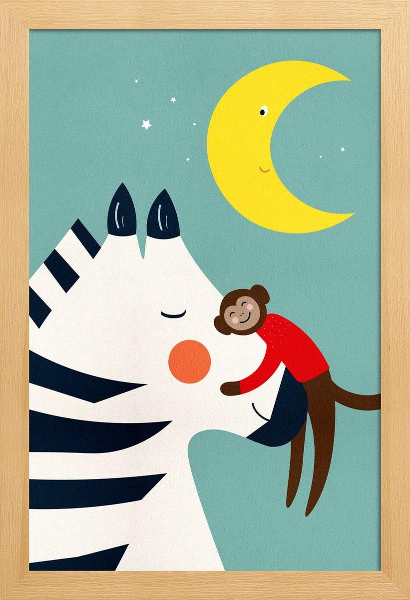 cm Poster mit Galeriequalität Fine-Art-Print Juniqe einem Rand Poster Holzrahmen, in weißen (1 mit 1 St), Little breiten, Flourishes