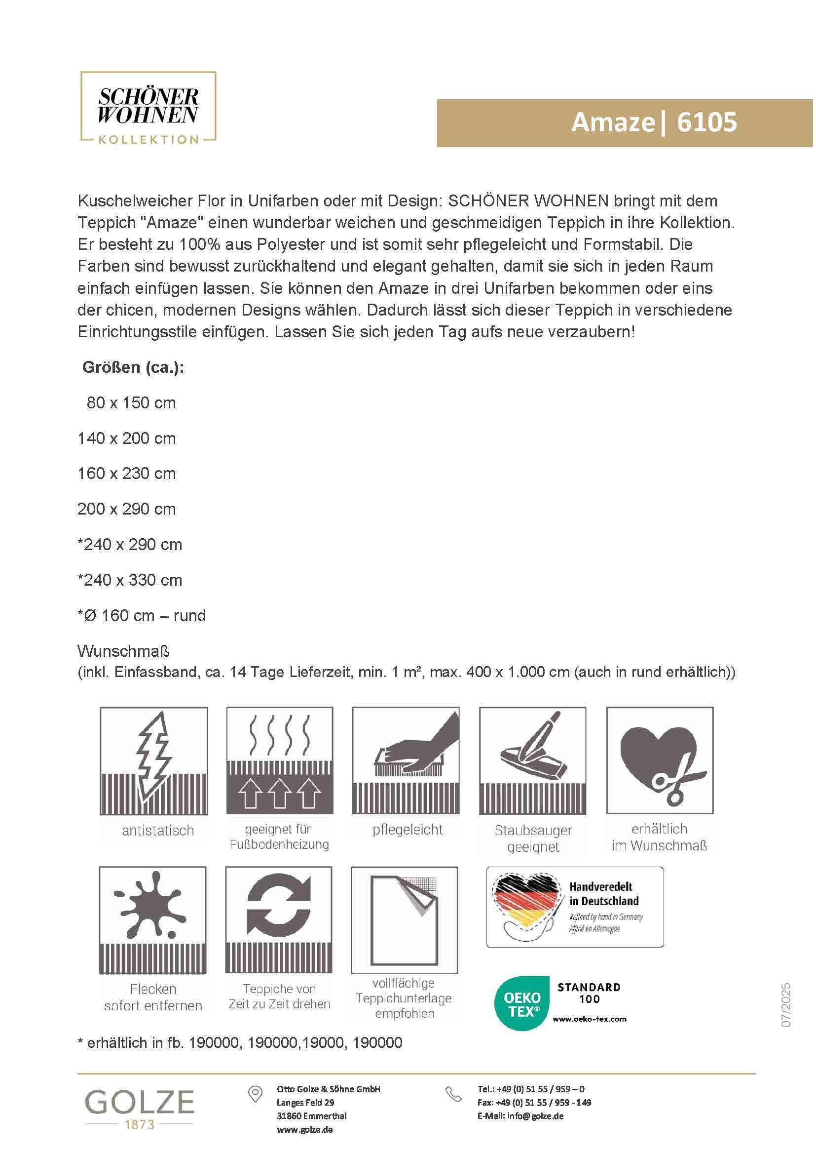 SCHÖNER WOHNEN-Kollektion Teppich Pure 190, rechteckig, Höhe: 21 mm, Wohnzimmer, Schlafzimmer, uni, leichter Glanz, robuster Kurzflor