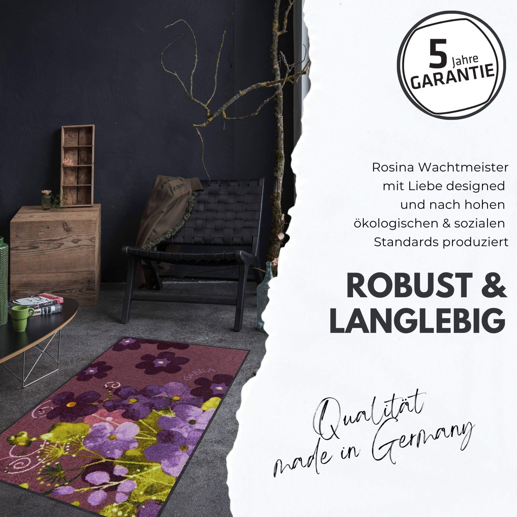 Fußmatte cm Quadratisch, Wachtmeister 7 Salonloewe, 85x85 Fußabtreter, mm Rosina Fußmatte Höhe: Sole