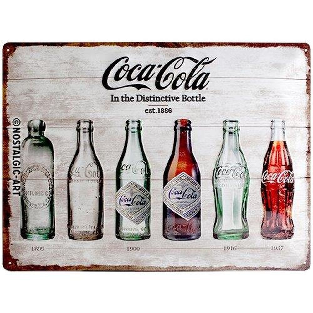 Nostalgic-Art Metallschild Blechschild 30 x 40 cm - Coca-Cola - Coca-Cola Bottle Timeline