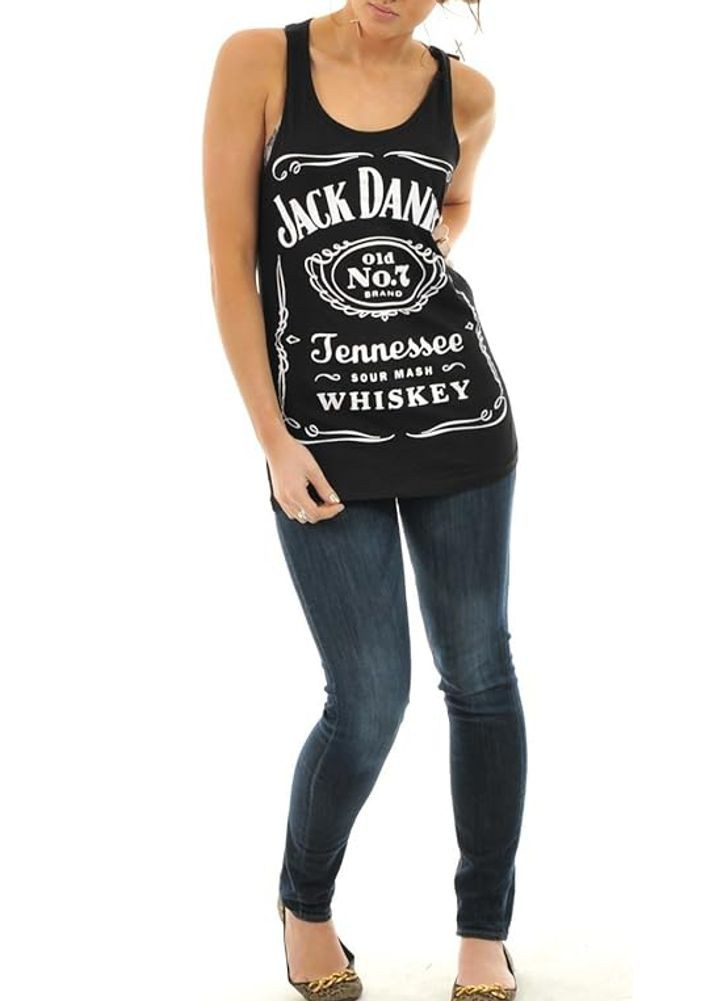 Jack Daniels Tanktop JACK DANIELS Damnen Tank Shirt ärmellos S M XL schwarz – Bild 3 von 3