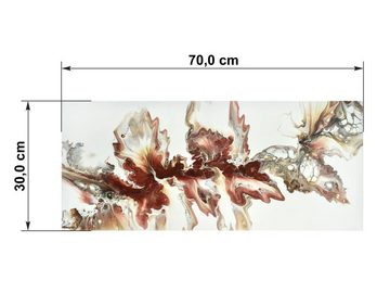 Raumzutaten Leinwandbild Acryl Pouring Bild 70x30cm "Sepia Flow" Unikat, abstrakt, Wanddeko, Wandbild