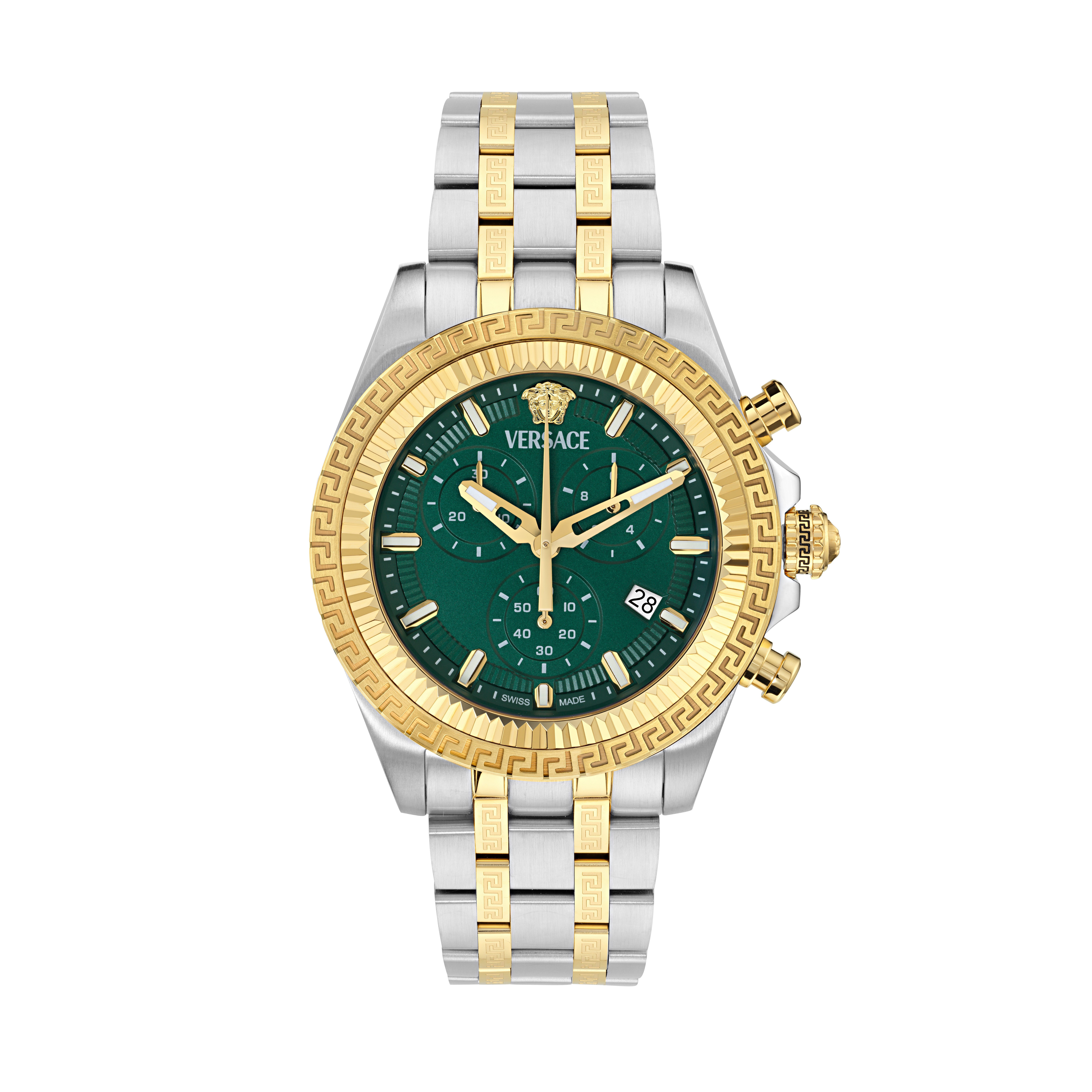 Versace Chronograph FORNAX VE0W00425, Quarzuhr, Armbanduhr, Herrenuhr, Swiss Made, Edelstahlarmband, analog