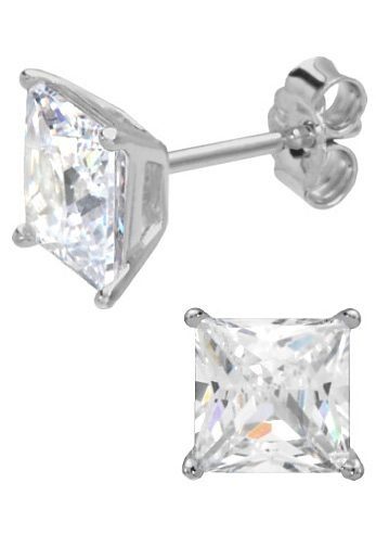 Firetti Paar Ohrstecker Schmuck Geschenk Silber 925 Ohrschmuck Glitzerohrstecker ICE CUBE, mit Zirkonia (synth)