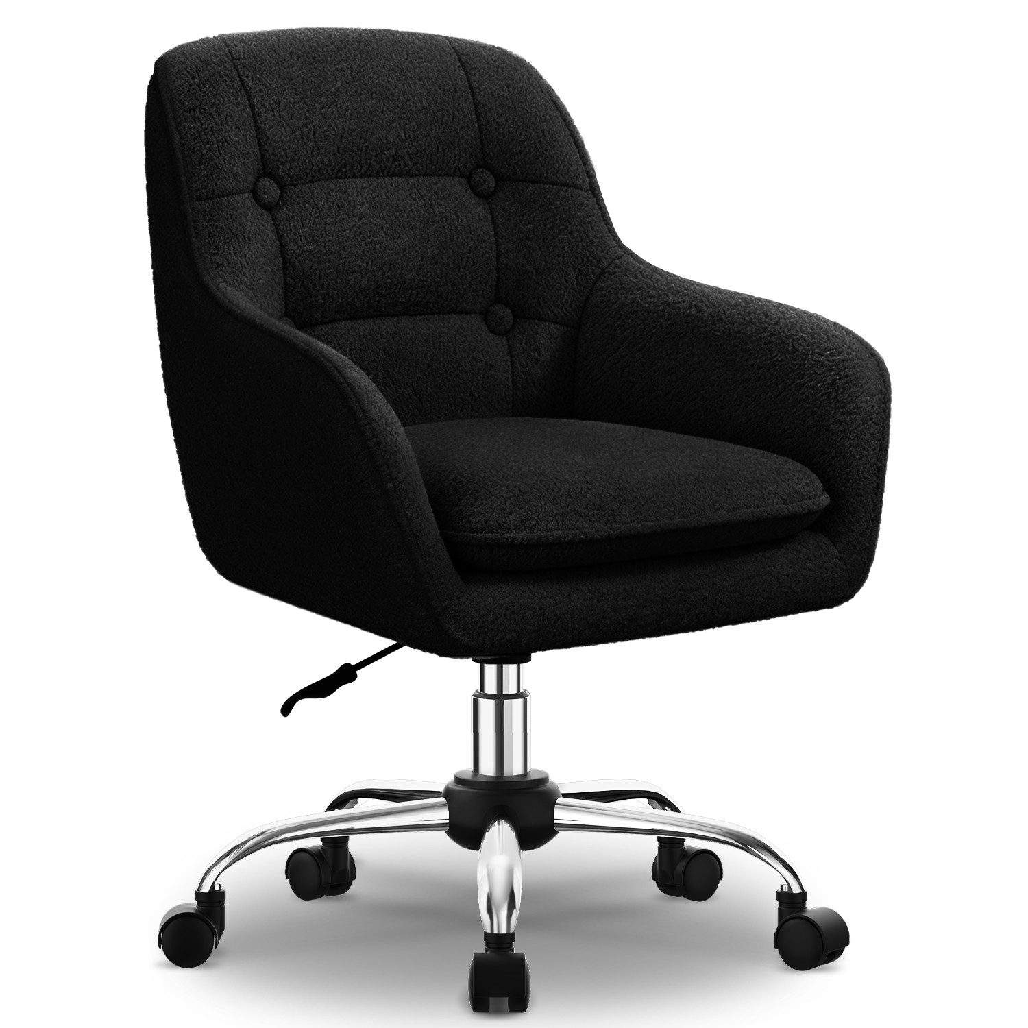 Adormii Bürostuhl Schminkstuhl,Homeoffice Stuhl mit Armlehnen,Drehstuhl mit Rrollen (Schreibtischstuhl,Boucle-Gewebe,höhenverstellbar,für Schminktisch,Arbeitszimmer, Schlafzimmer,150kg)