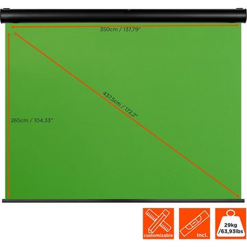 Celexon Chroma Key Green Screen Motorleinwand (350 x 265cm, 4:3)