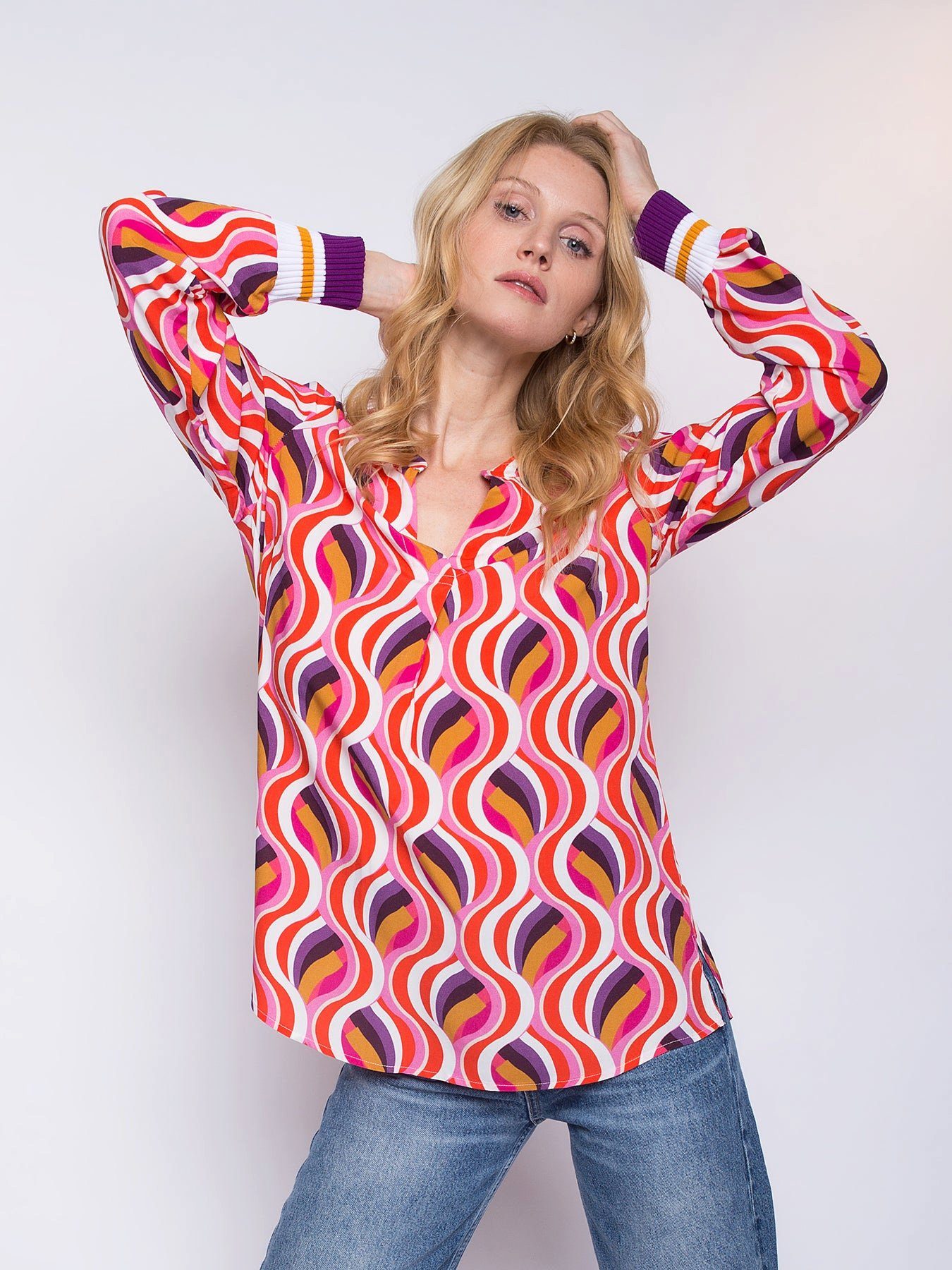 Emily Van Den Bergh Schlupfbluse Shirtbluse Wave
