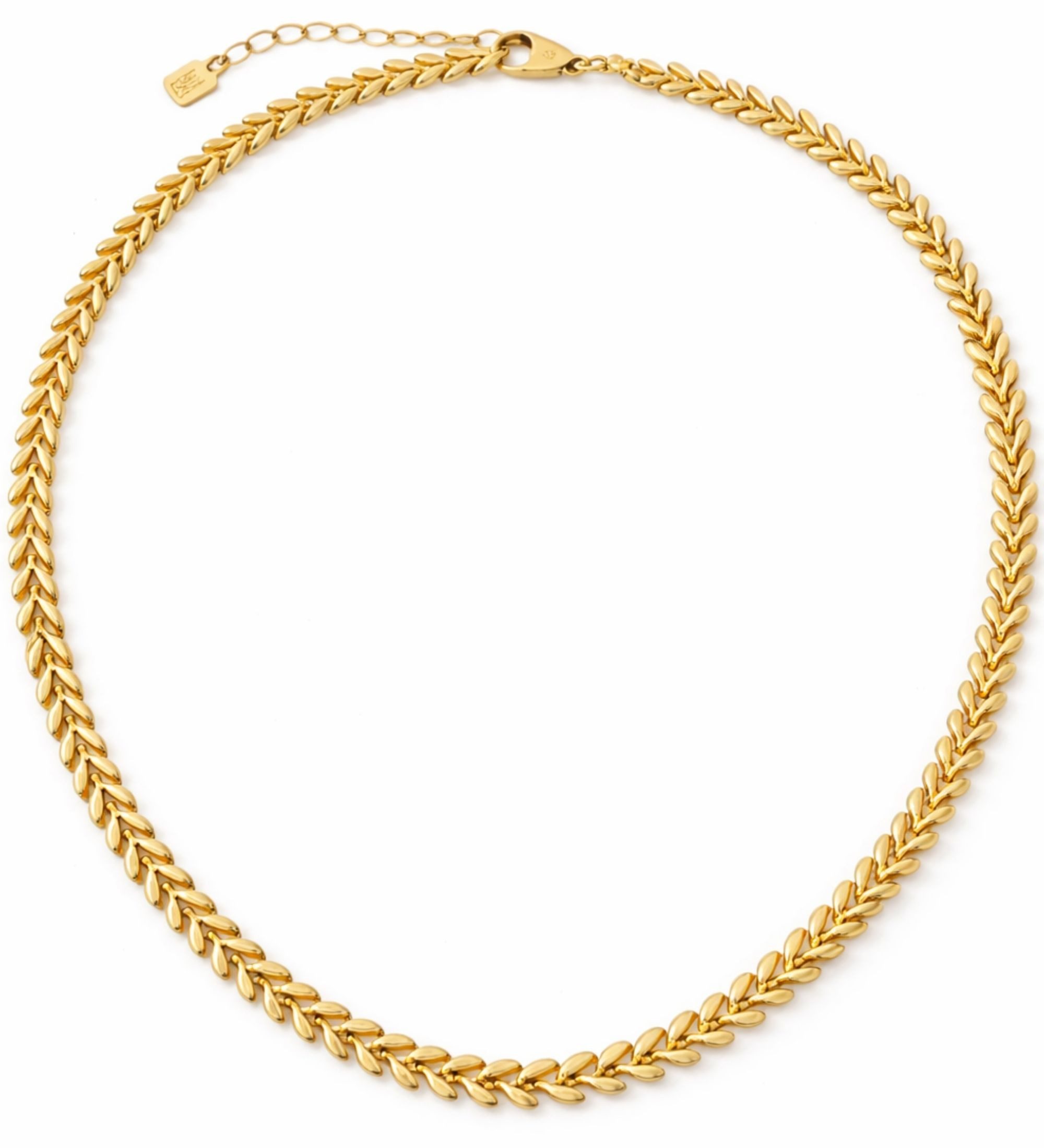 BS Schmuckdesign Choker Halskette Damen Collier Design Chokerkette vergoldet (inkl. Geschenkbox), 18K vergoldet, hypoallergen & wasserfest