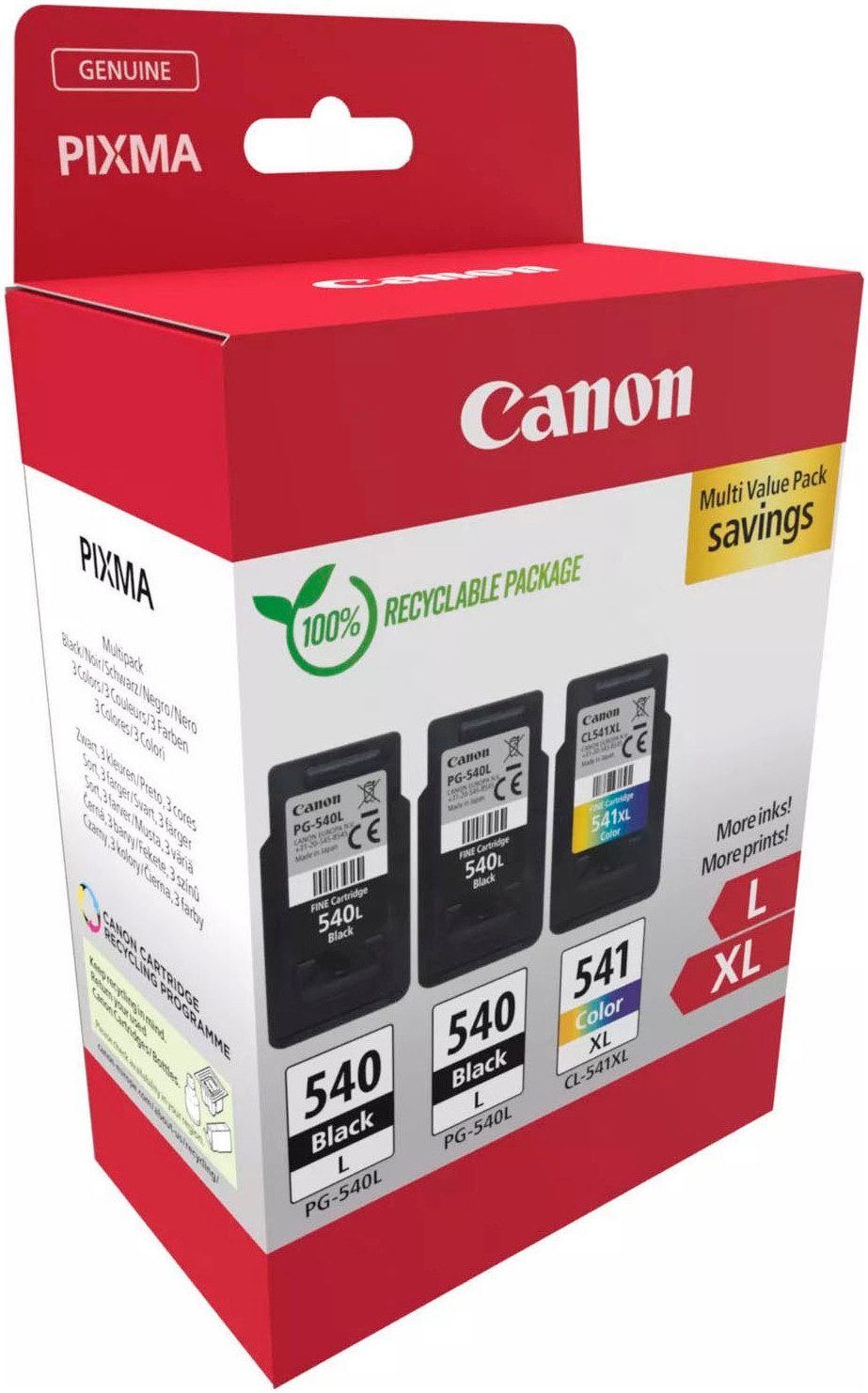 Canon PG-540L x2/CL-541XL Triple Pack Tintenpatrone (Packung, 3-tlg)