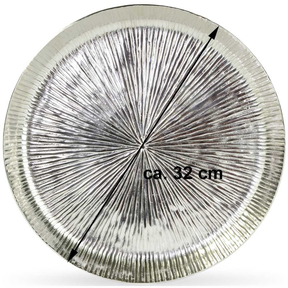 RIFFELMACHER cm & Dekoration Metallteller Gold, 32 - Strahlendesign Ø 42 cm Silber Dekoteller WEINBERGER