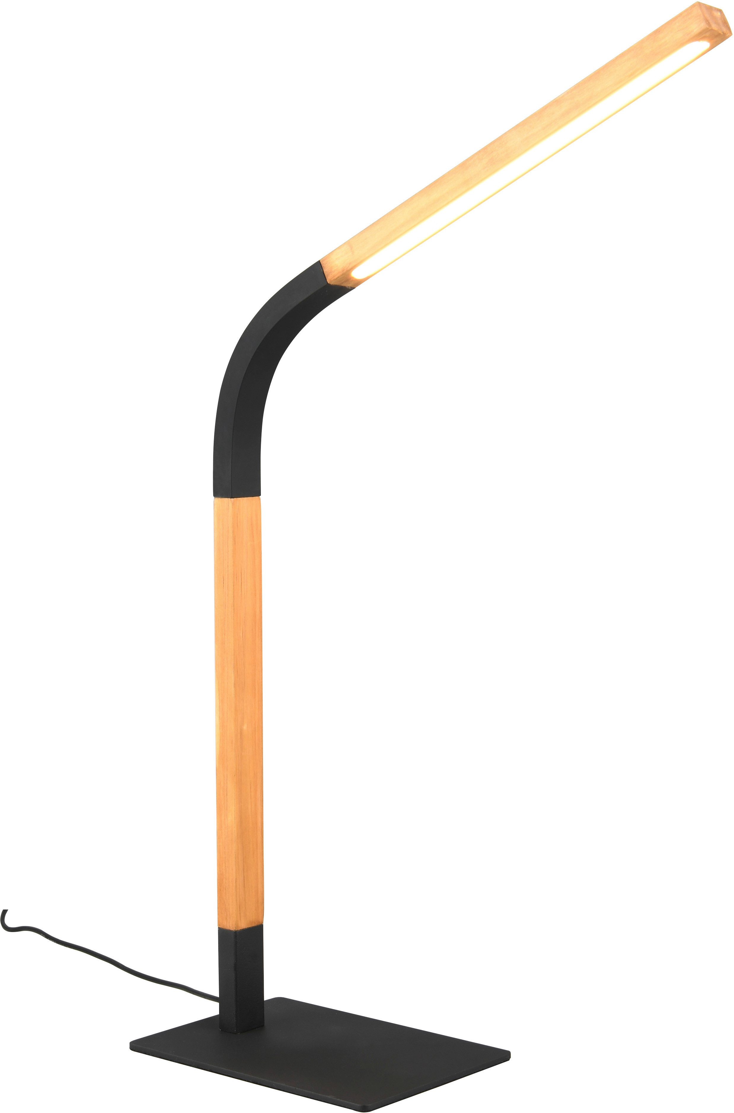 TRIO Leuchten LED Schreibtischlampe NORRIS, Tischleuchte mit Touchdimmer und Flexarm, Leseleuchte H. 63cm, Dimmfunktion, mehrere Helligkeitsstufen, LED fest integriert, Warmweiß, 7W 950 Lumen warmweiße LED, dimmbar in 3 Stufen (Schnurschalter)