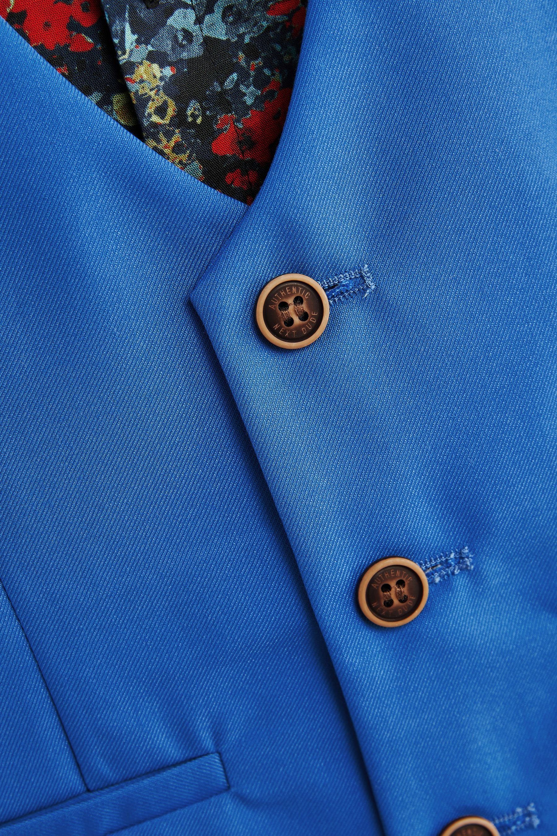 Krawatte/Fliege & Blue Weste, mit Aufwändiges Hemd Set Weste Next Cobalt (2-tlg)