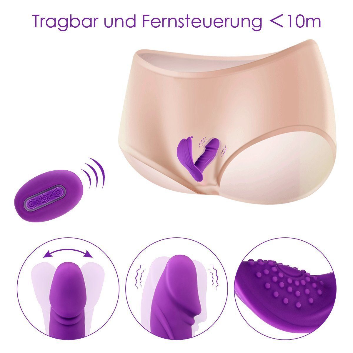 LOVONLIVE G-Punkt-Vibrator Tragbar die Vibrator Modi Spielzeug Vagina Swing-Stoßfunktion, für Vibrator 3x7 für Erotik Dildo mit Frau Paare Butterfly Sex Aufladbarer