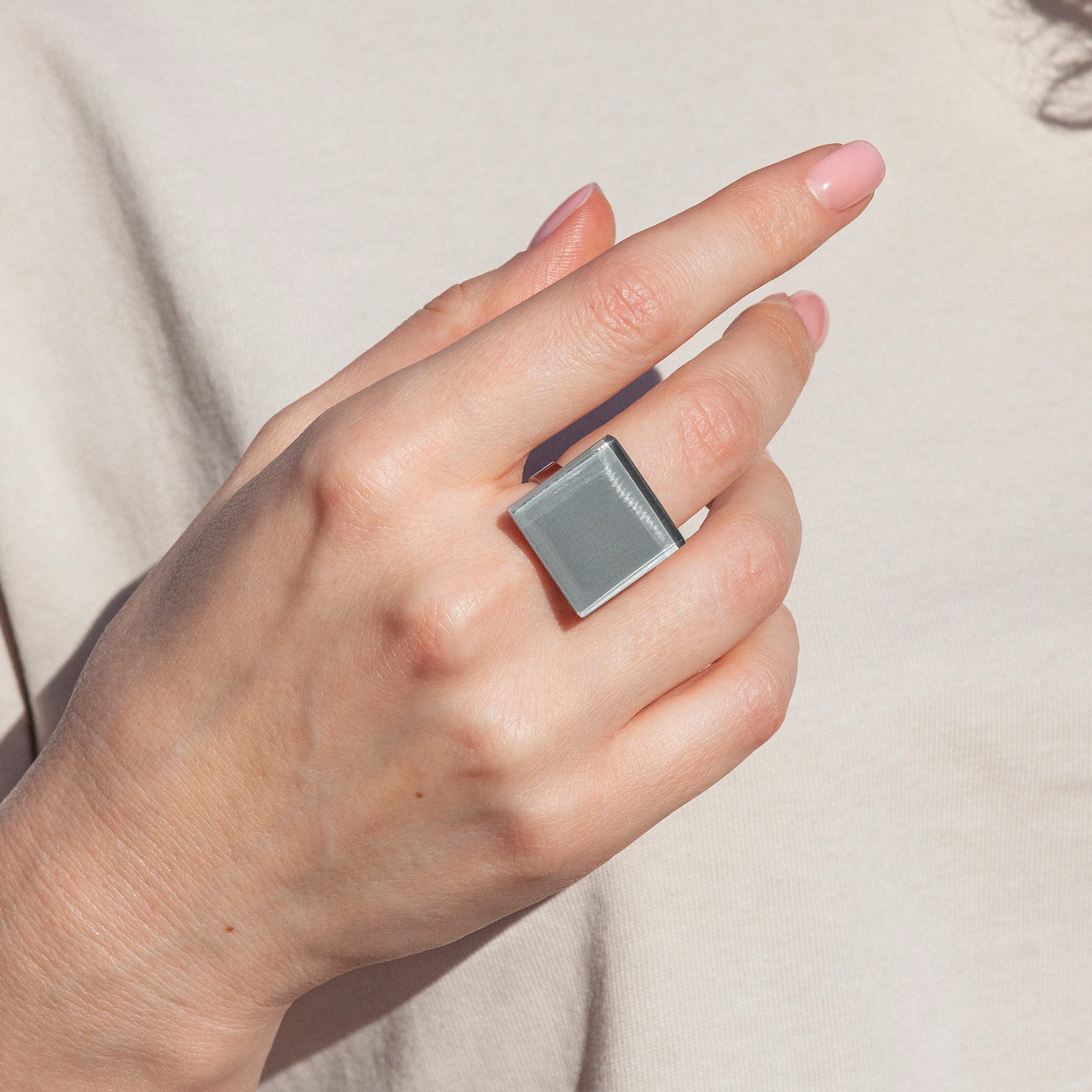 ALEXASCHA Fingerring Statement Ring mit Stein 20mm • größenverstellbar