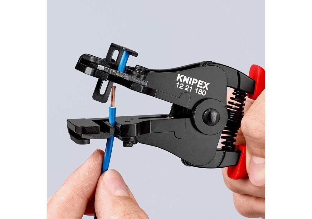 Knipex Abisolierzange Abisolierzange Länge lackiert Öffnungsfeder mm mit Kunststoffüberzug 180 schwarz